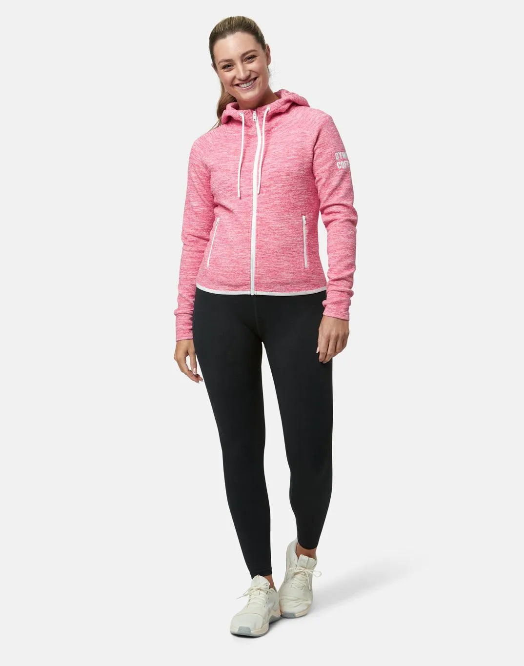 Pink Fleck Zip Hoodie Layer Fit Brand Identity