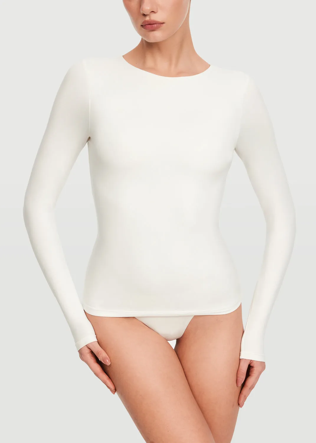 Crew Neck Long Sleeve Top Multi Purpose Wear