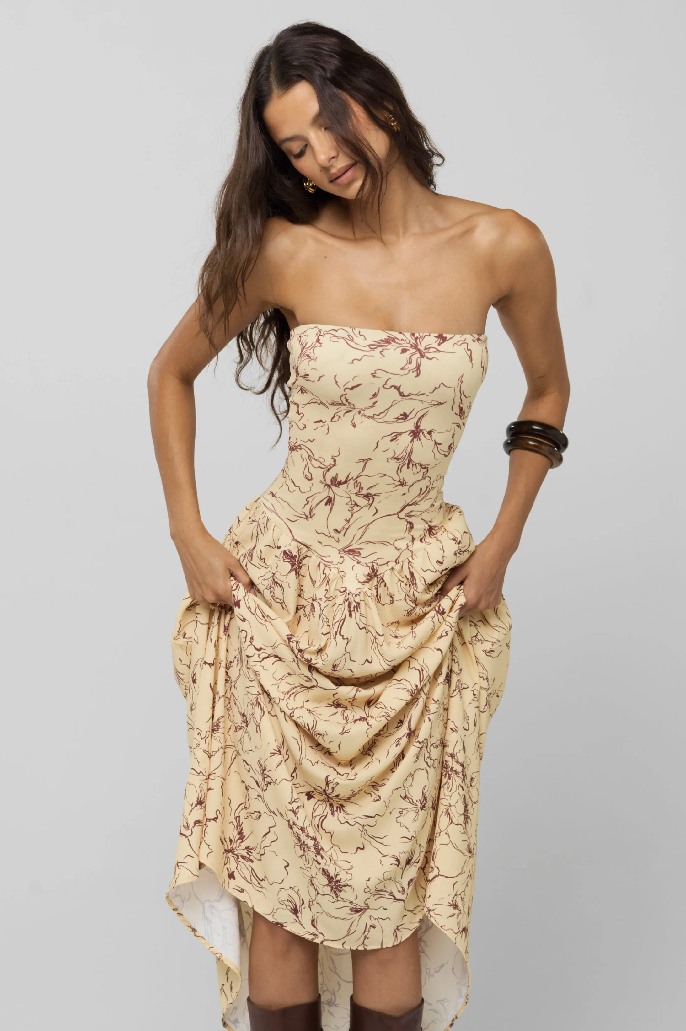 Mackenzie Dress in Butterscotch WaterRepellentCoating