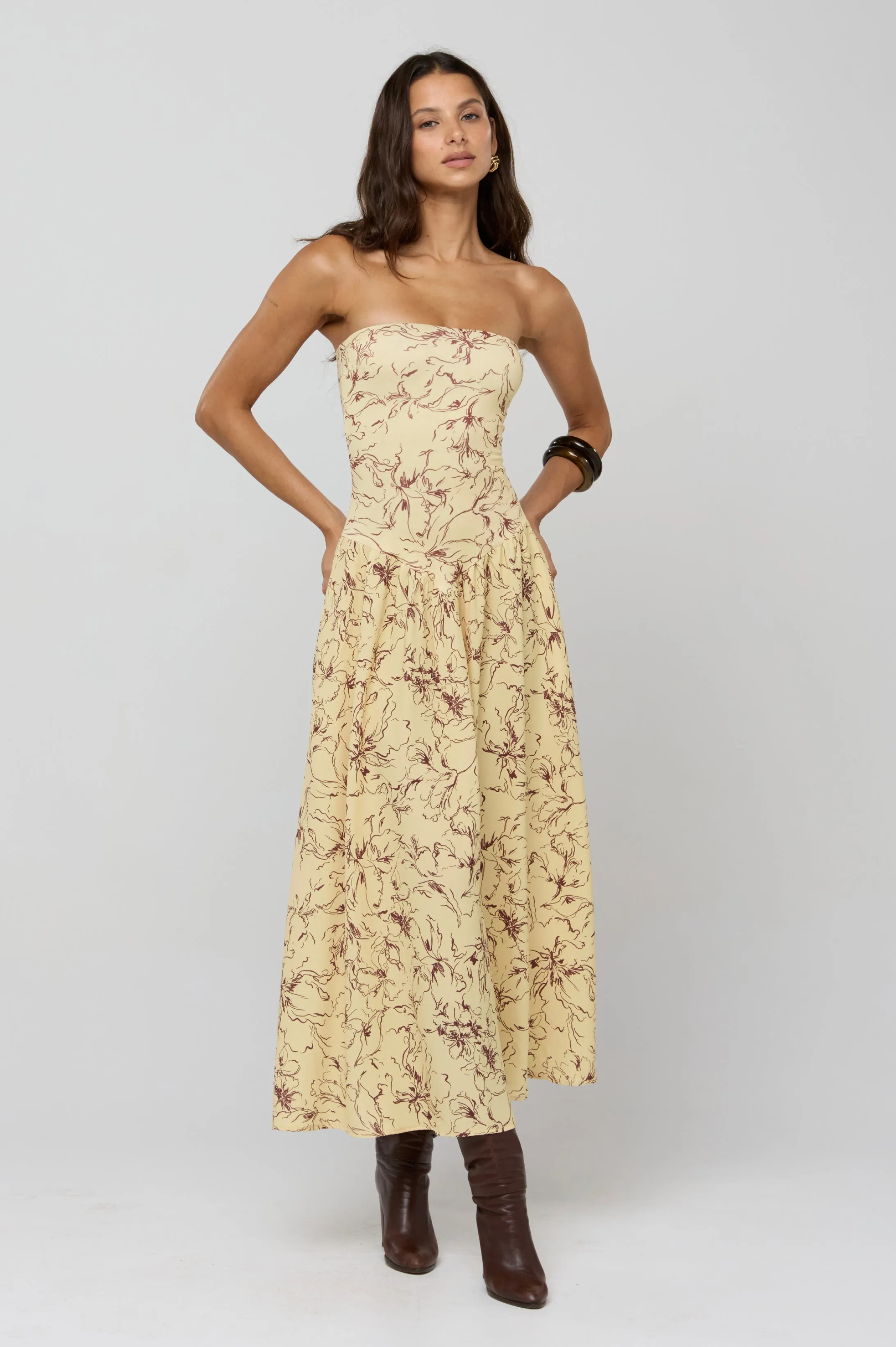 Mackenzie Dress in Butterscotch Country View