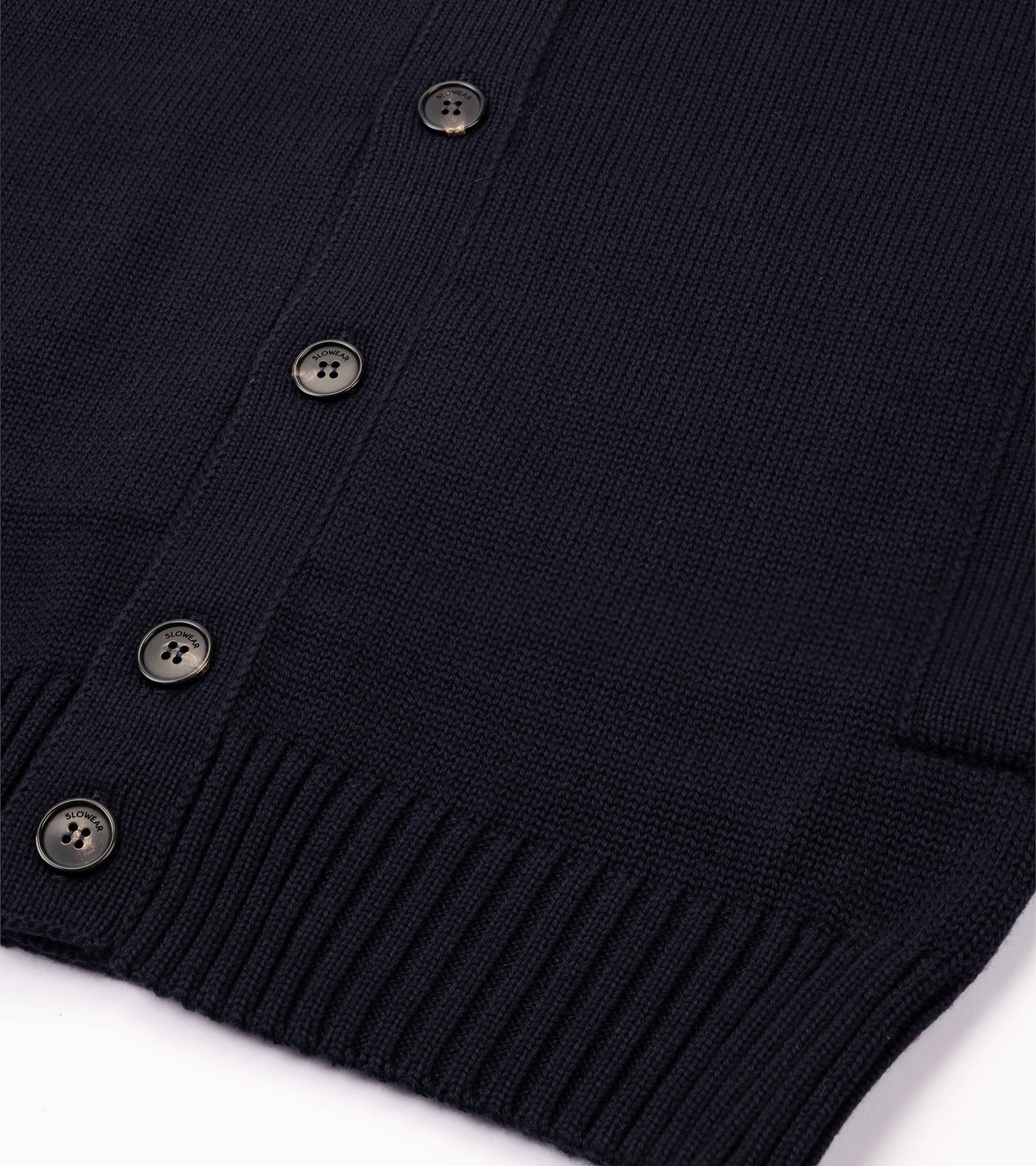AntiClingFabric Zanone 7 Gauge Wool Cardigan: Navy