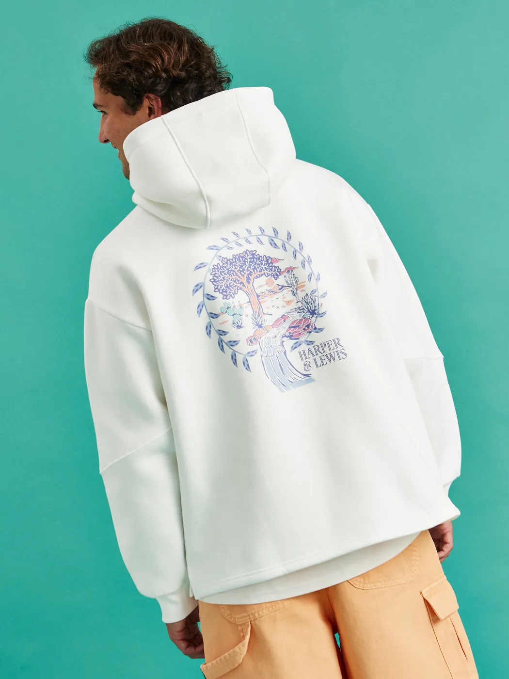 Cruz Oversized Hoodie Cream Pastel Shade