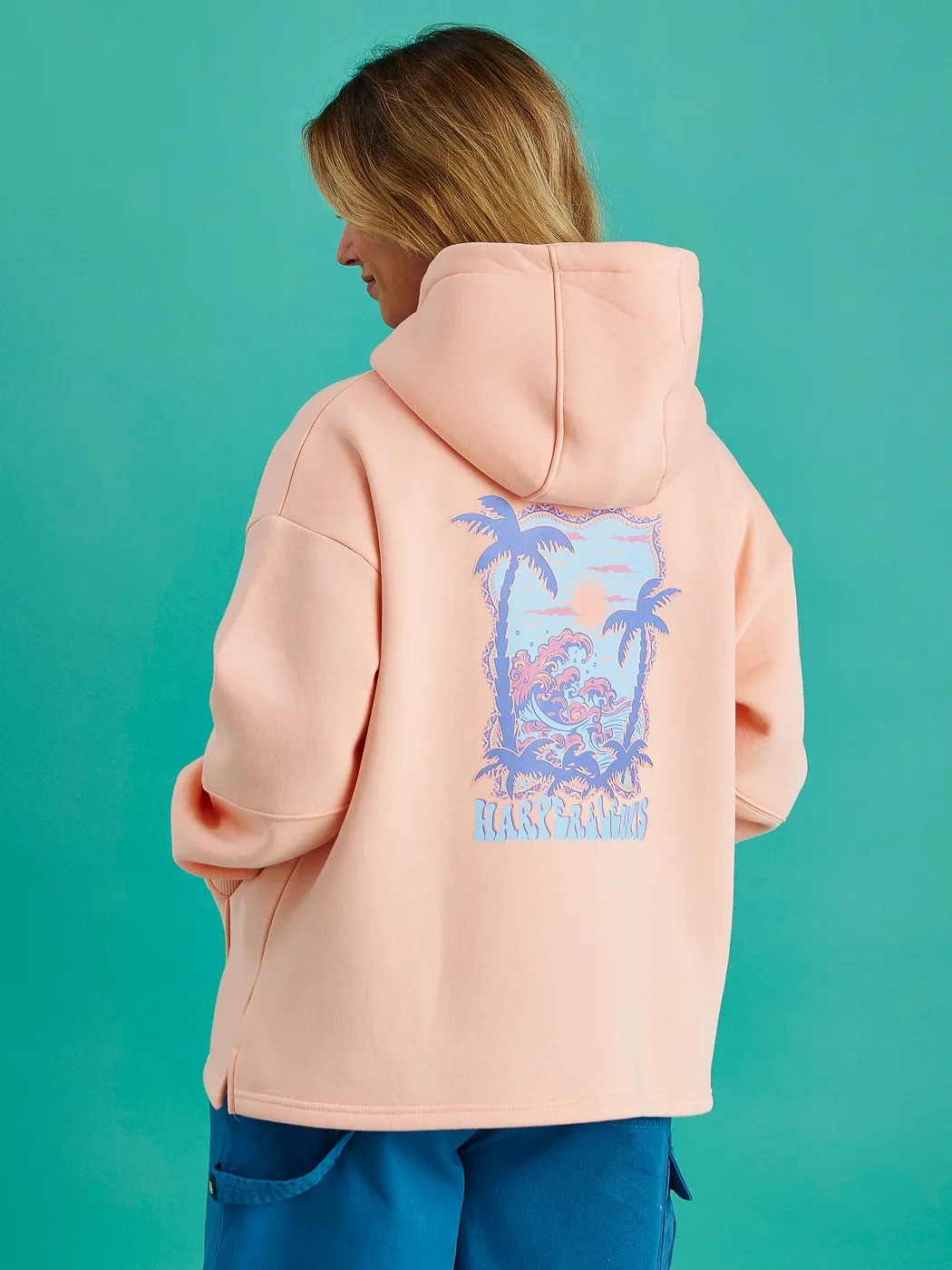Cruz Oversized Hoodie Peach High-quality goes with high heels