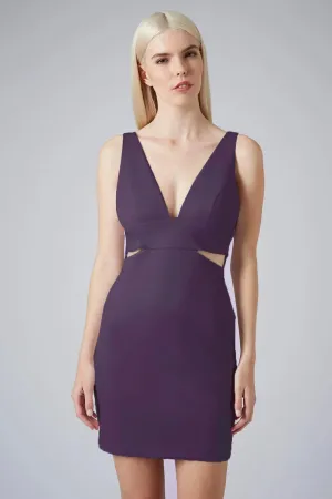 Cut Out Bodycon Dress Modern Design Glossy Detail