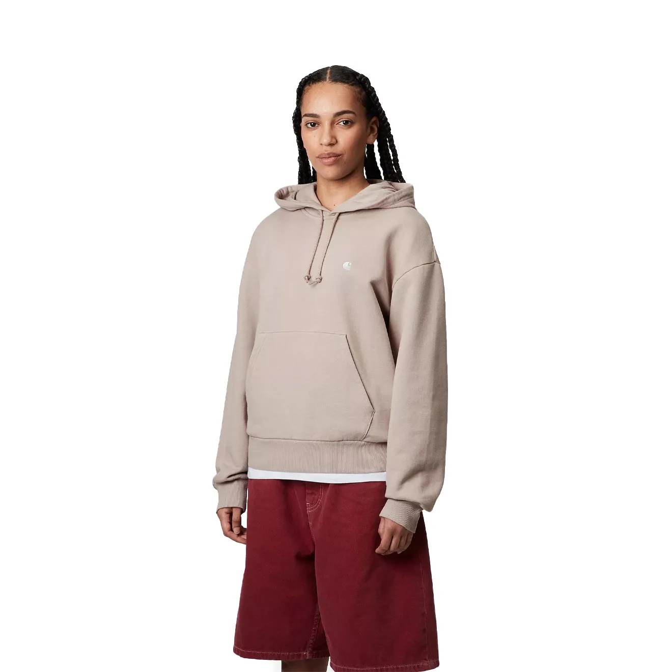 Carhartt WIP Womens Hooded Casey Sweatshirt Dusky Beige / Silver Essential Outerwear