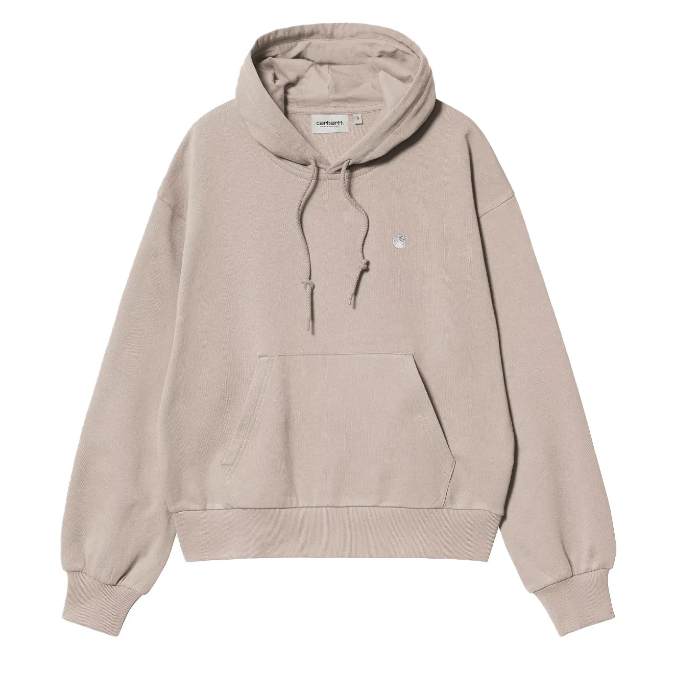 Outdoor Adventure Essential Minimal Carhartt WIP Womens Hooded Casey Sweatshirt Dusky Beige / Silver