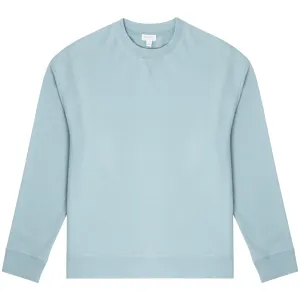 Sunspel Womens Loopback Sweatshirt Storm Blue Cozy Wearable