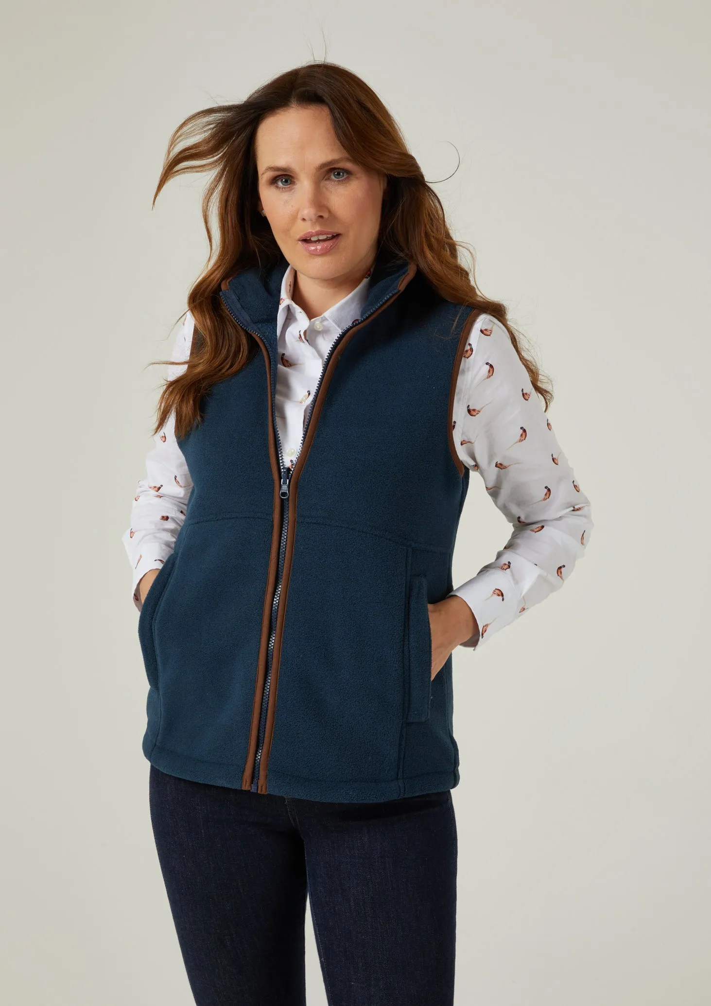 Modern Outfit Aylsham Ladies Fleece Gilet In Blue Steel - Regular Fit