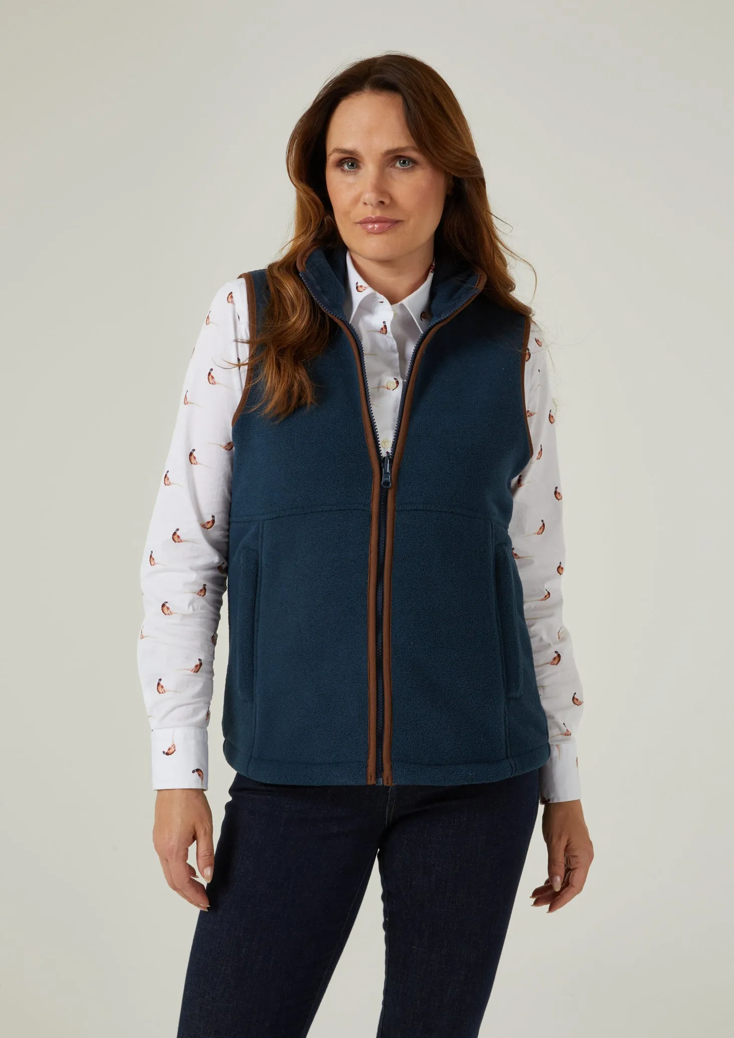 Aylsham Ladies Fleece Gilet In Blue Steel - Regular Fit city trip Soft Comfort