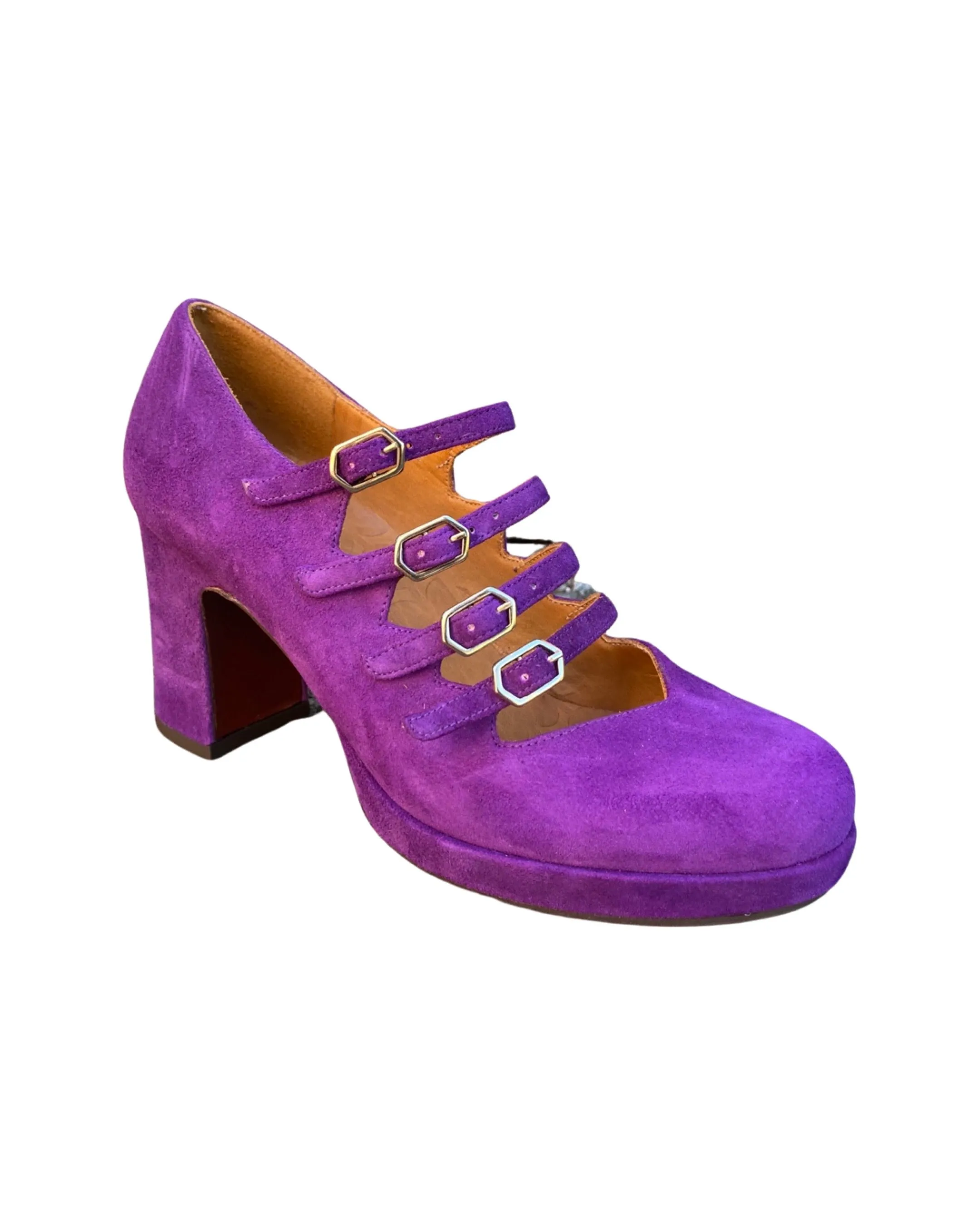 Dalila Purple Platform Heel ventilation channels Wind Block