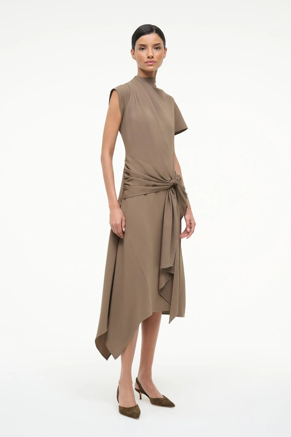 DAVINA DRESS | TRUFFLE Satin Layers Smart Layer
