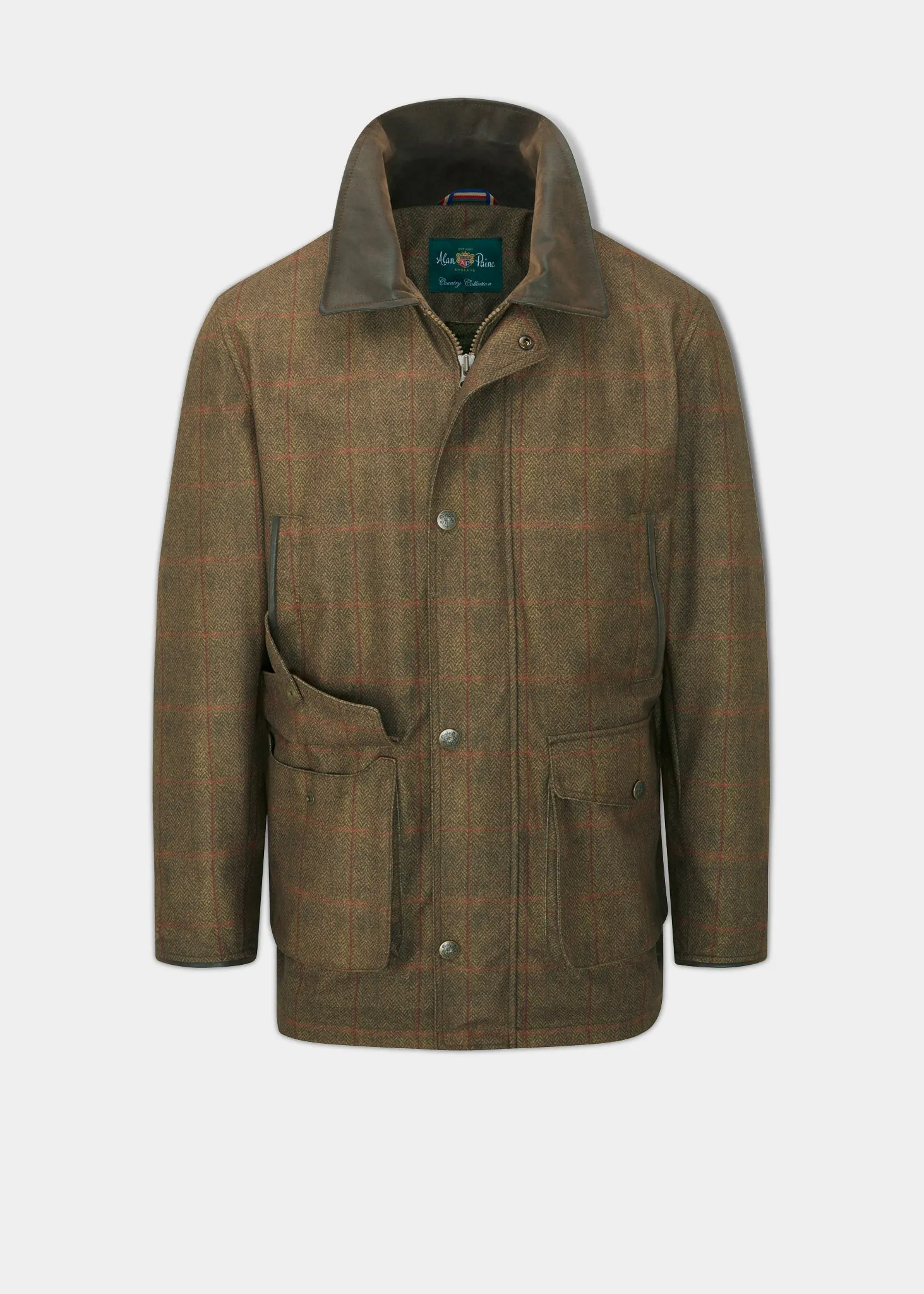 Didsmere Men's Technical Tweed Coat In Oak - Regular Fit Clean Silhouette Sustainable Recycled Material