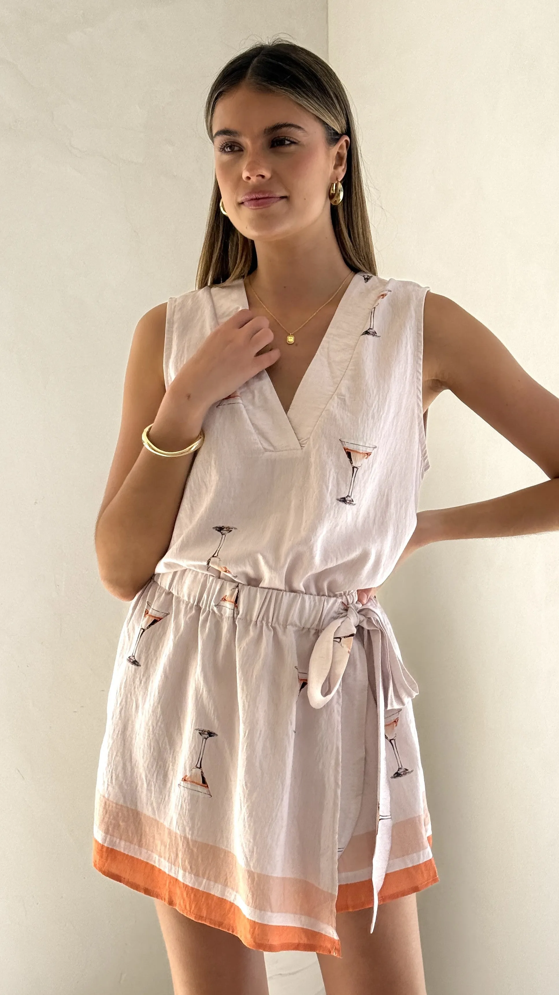 Daywear Style Kamela Playsuit - Peach Martini