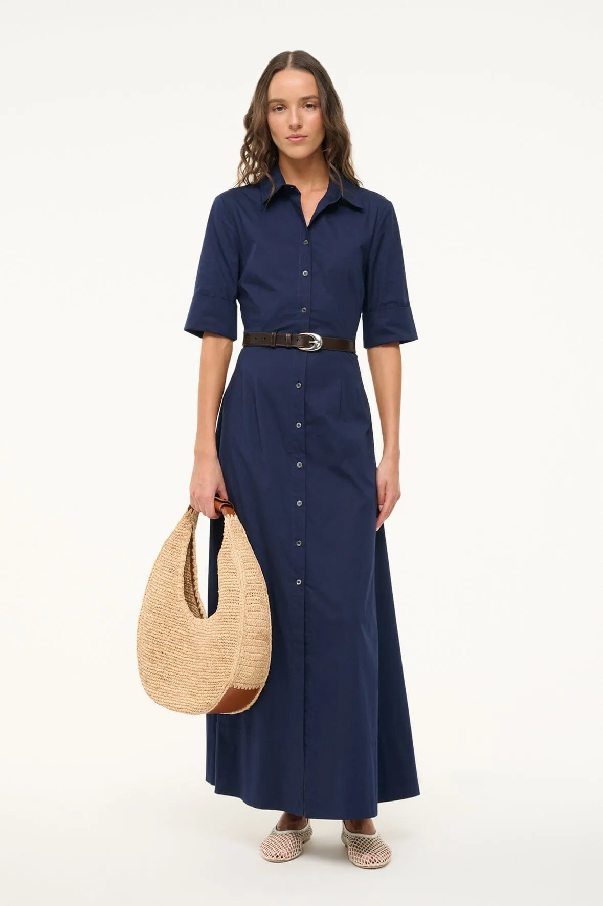Airy Drape PlushLining JOAN MAXI DRESS | NAVY
