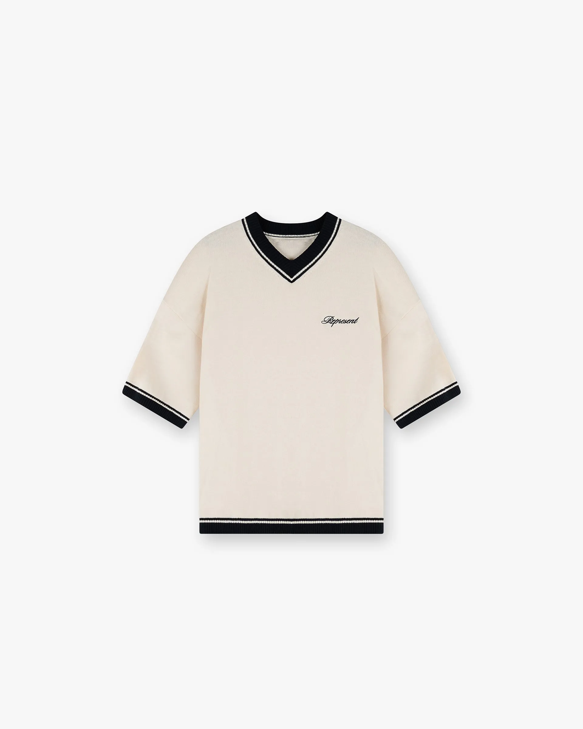 Script Embroidered Knit - Off White Motion Core