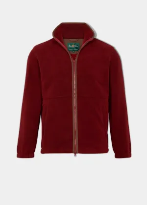 Aylsham Men's Fleece Jacket In Bloodstone - Regular Fit Fire Retardant Treated Fabric Crisp Walk Look