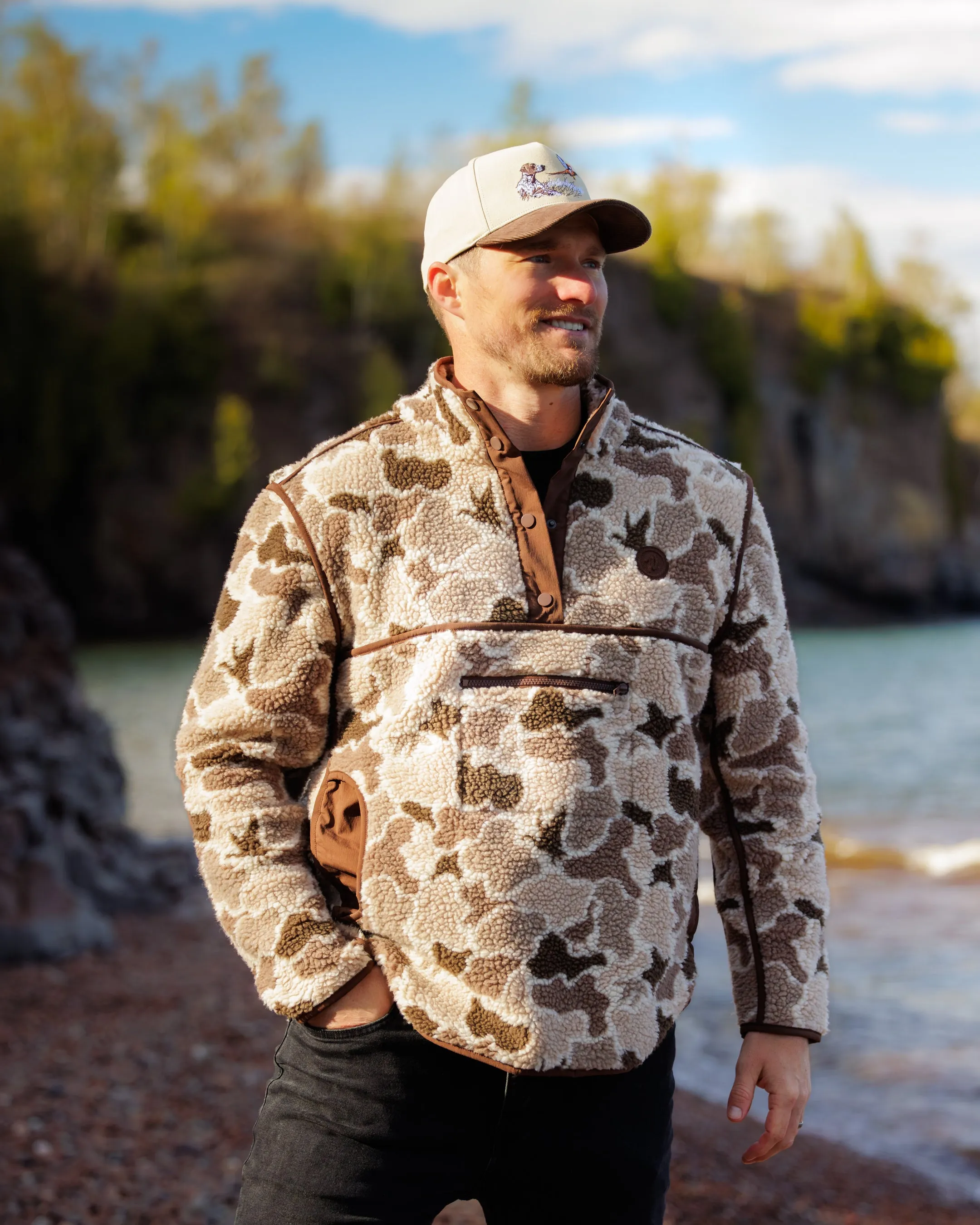 Duck Blind Men's Sherpa Pullover Light Layer Functional Comfort Outfit