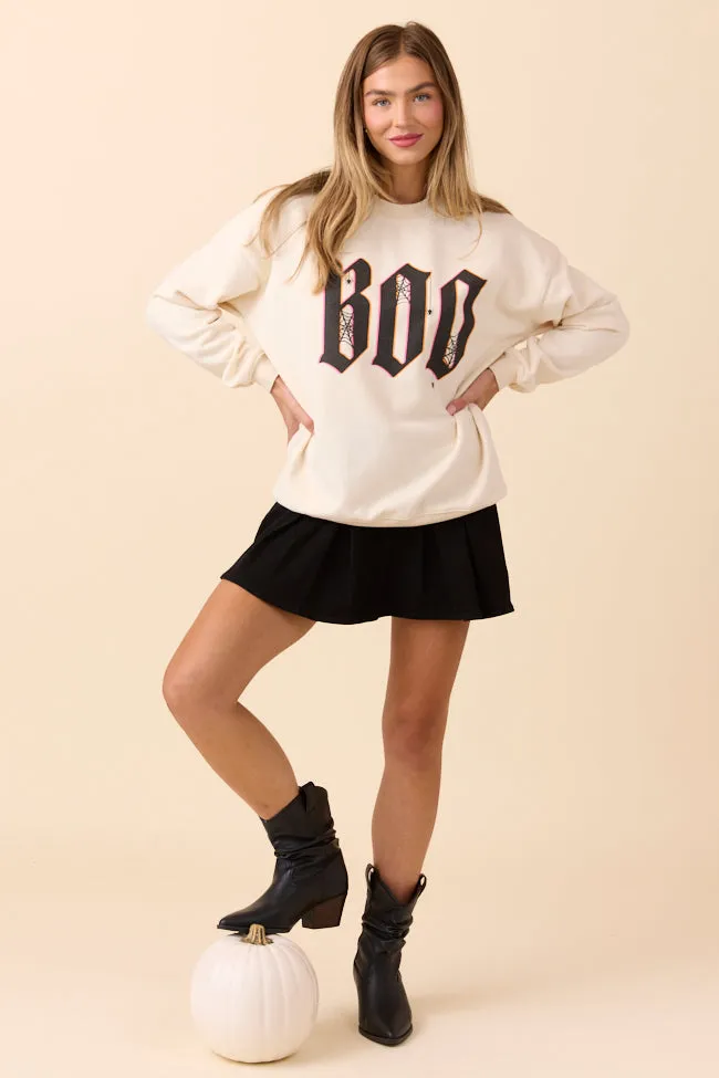 Holiday Style Trend Casual Vibe Wear Boo Cream Graphic Sweatshirt SALE
