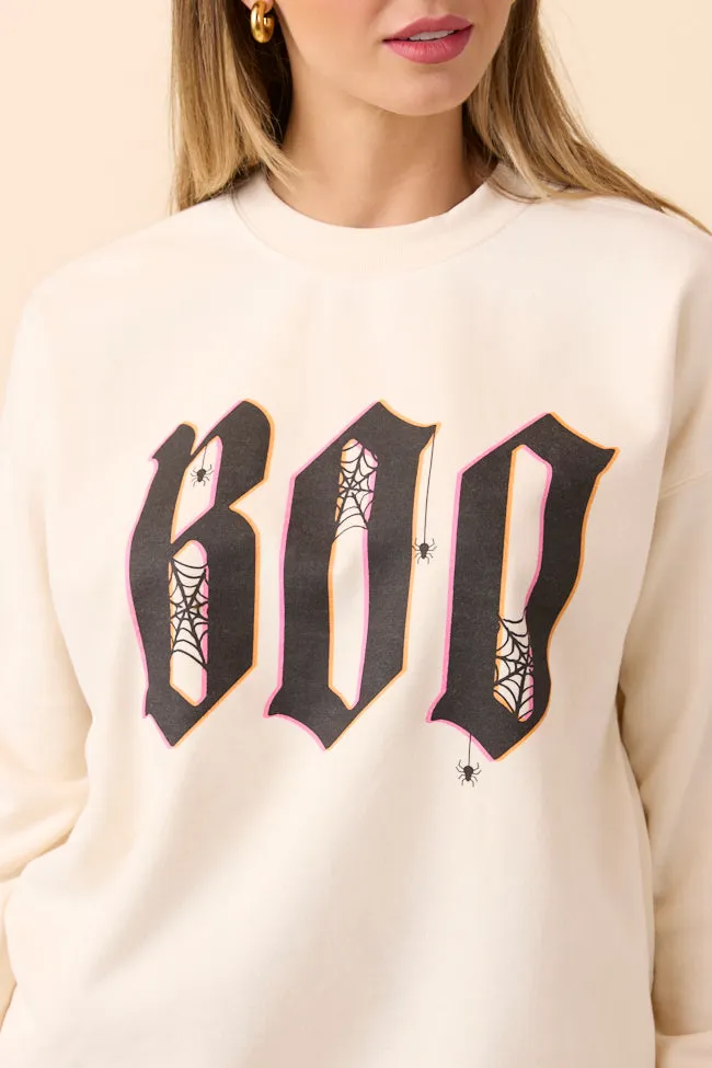 Boo Cream Graphic Sweatshirt SALE ComfortFirst