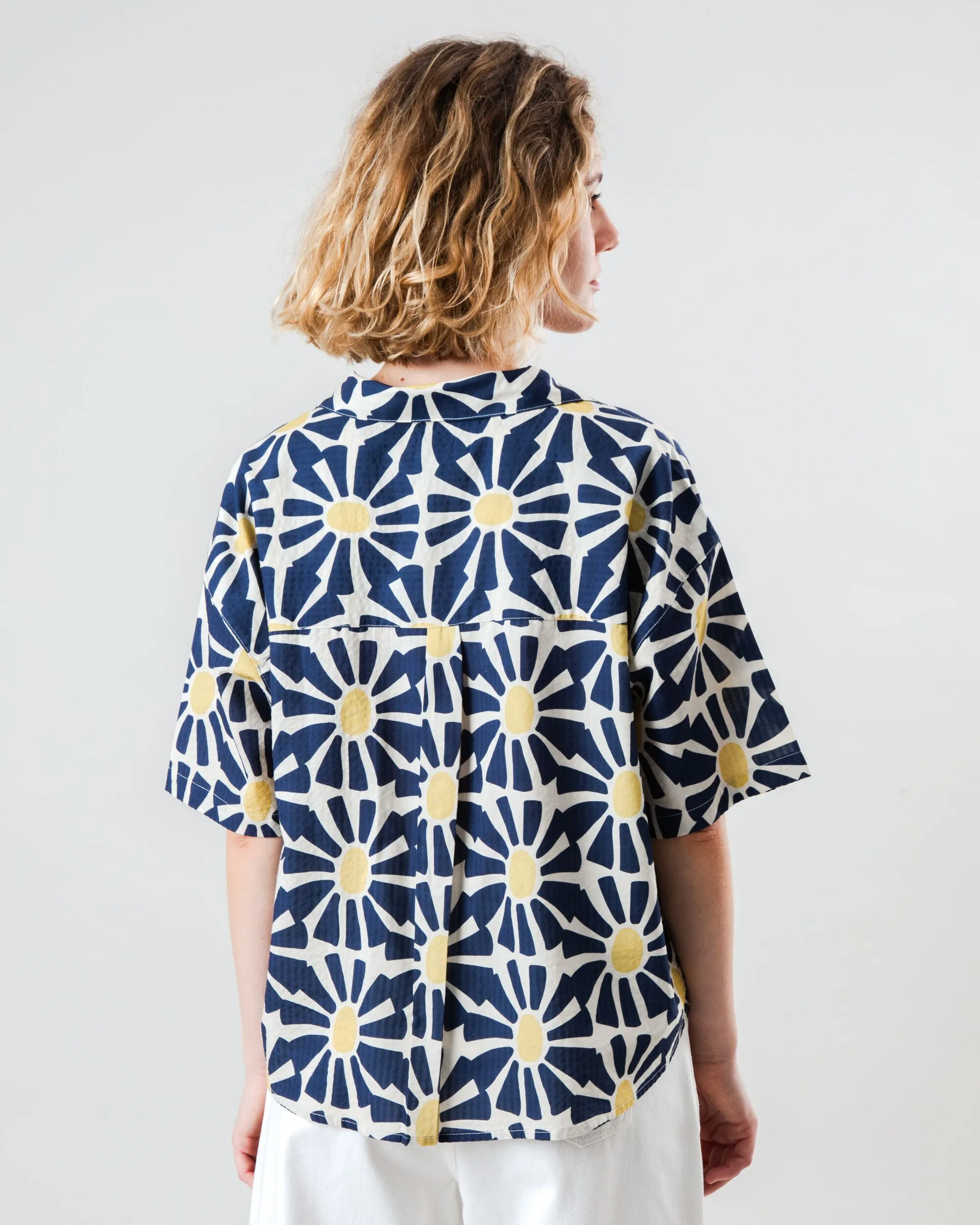 Urban Fashion Marisol Cropped Blouse Navy