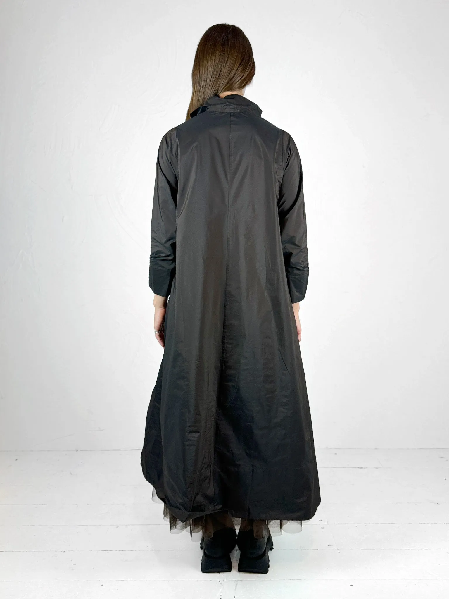 Chocolate Taffeta Tiered Maxi Dress Brunch Fit Fashion Essential