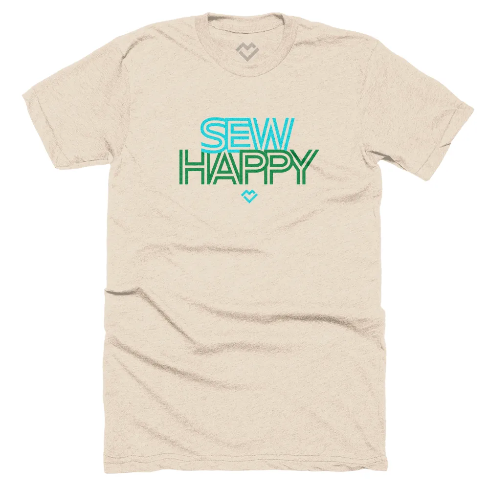 Sew Happy - T-shirt (Cream) Fashionable Option