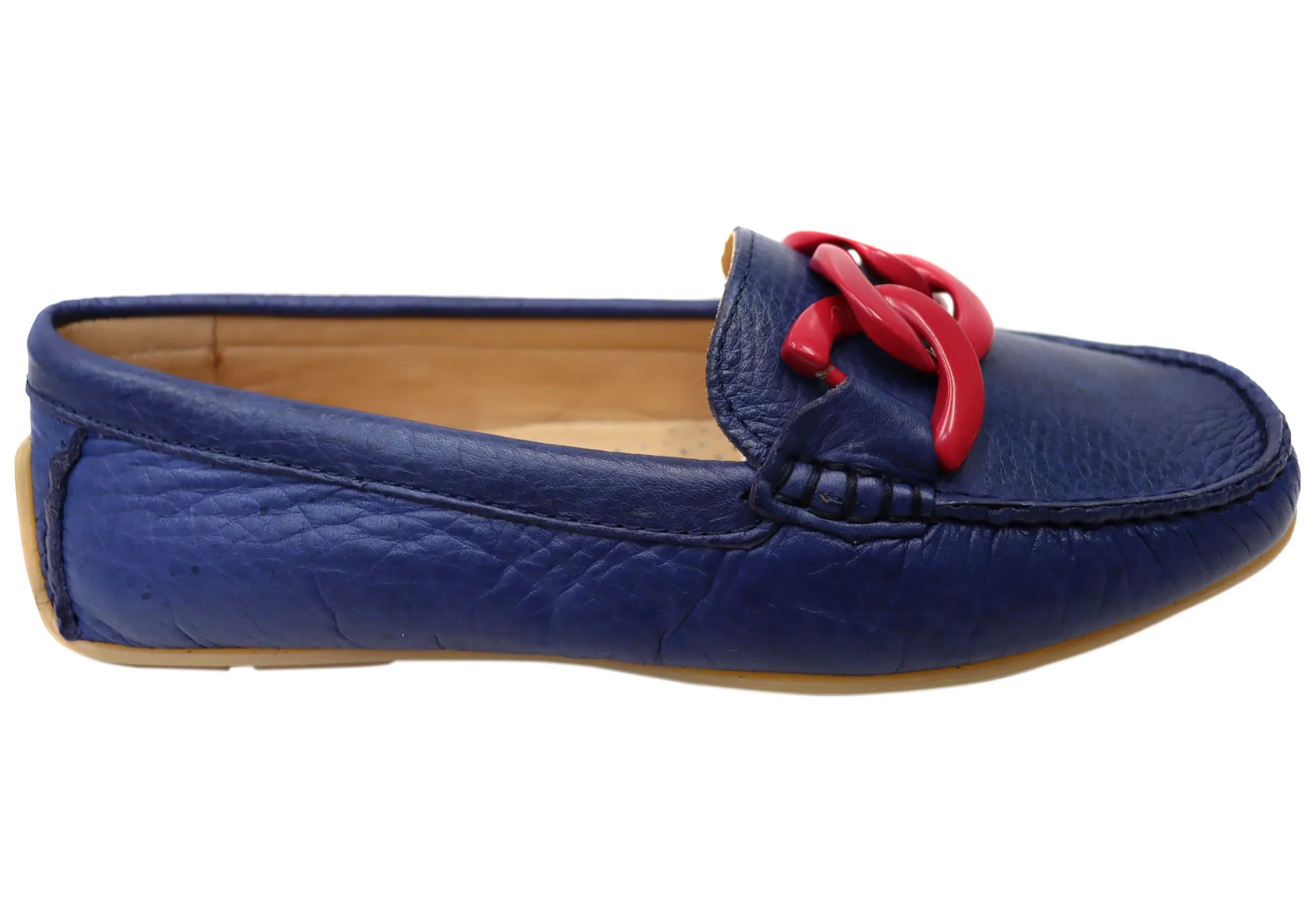 Eco friendly materials Flexible Ground Contact Savelli Emile Womens Comfortable Leather Loafer Shoes Made In Brazil