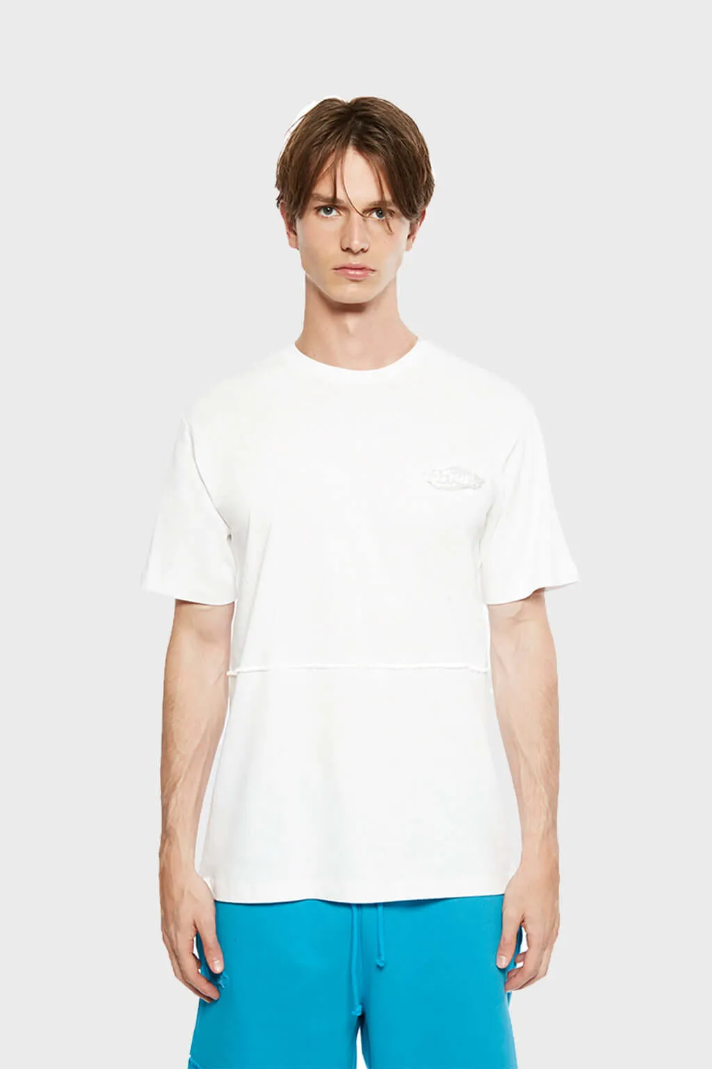 FUWARI Embroidery Tee Chilly Day Wear Street Comfort