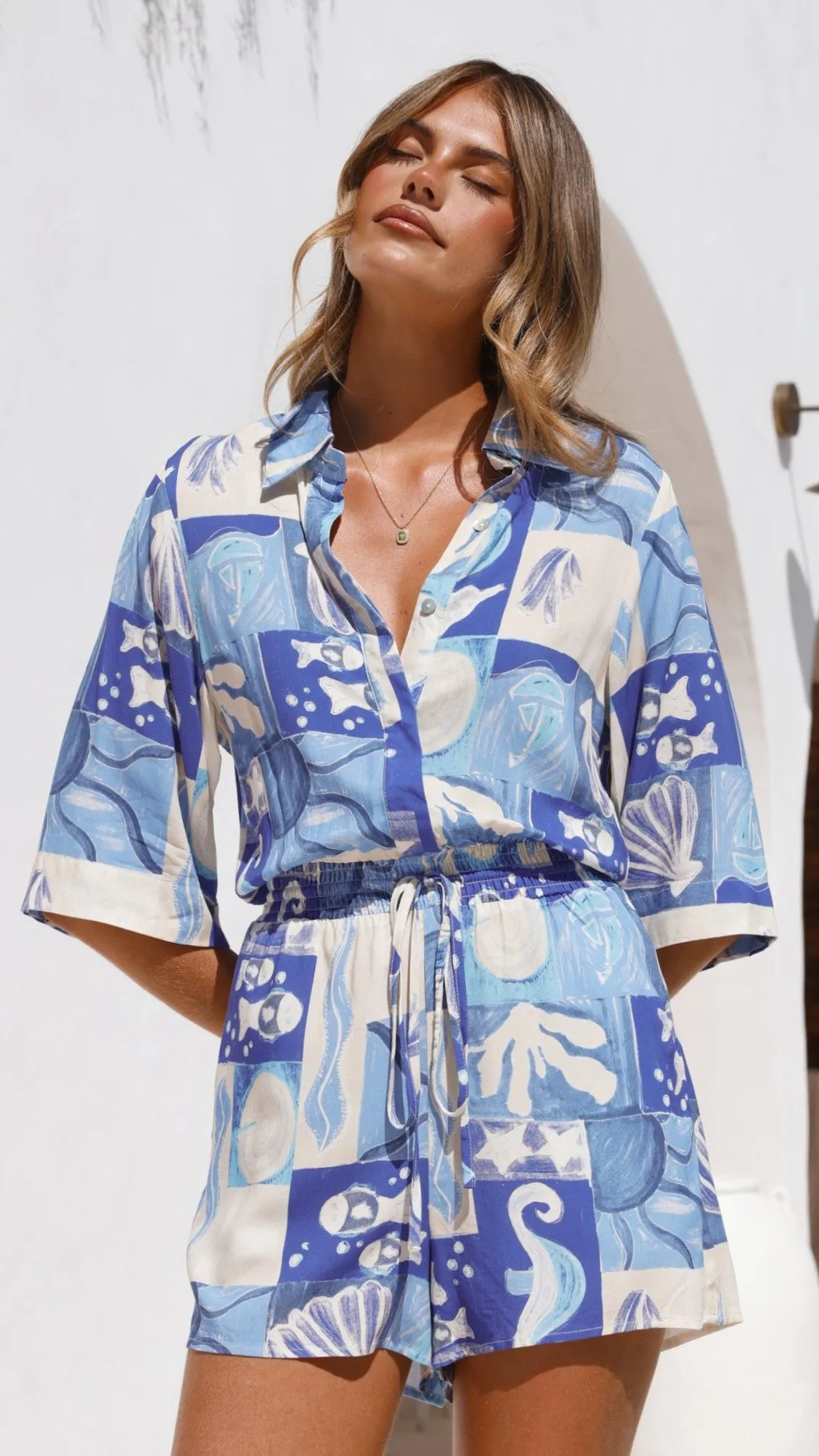 Earth Glow Silla Playsuit - Ocean Mirage
