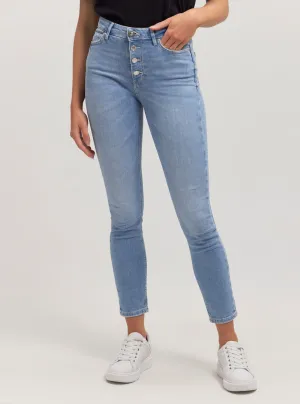 Casual Essentials Style Upgrade High-Rise 1981 Skinny Denim Jeans In Mid Wash