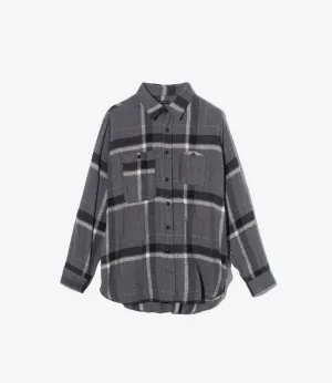 Work Shirt ?C Grey/Black Big Plaid Brushed Cotton Cool and Chic