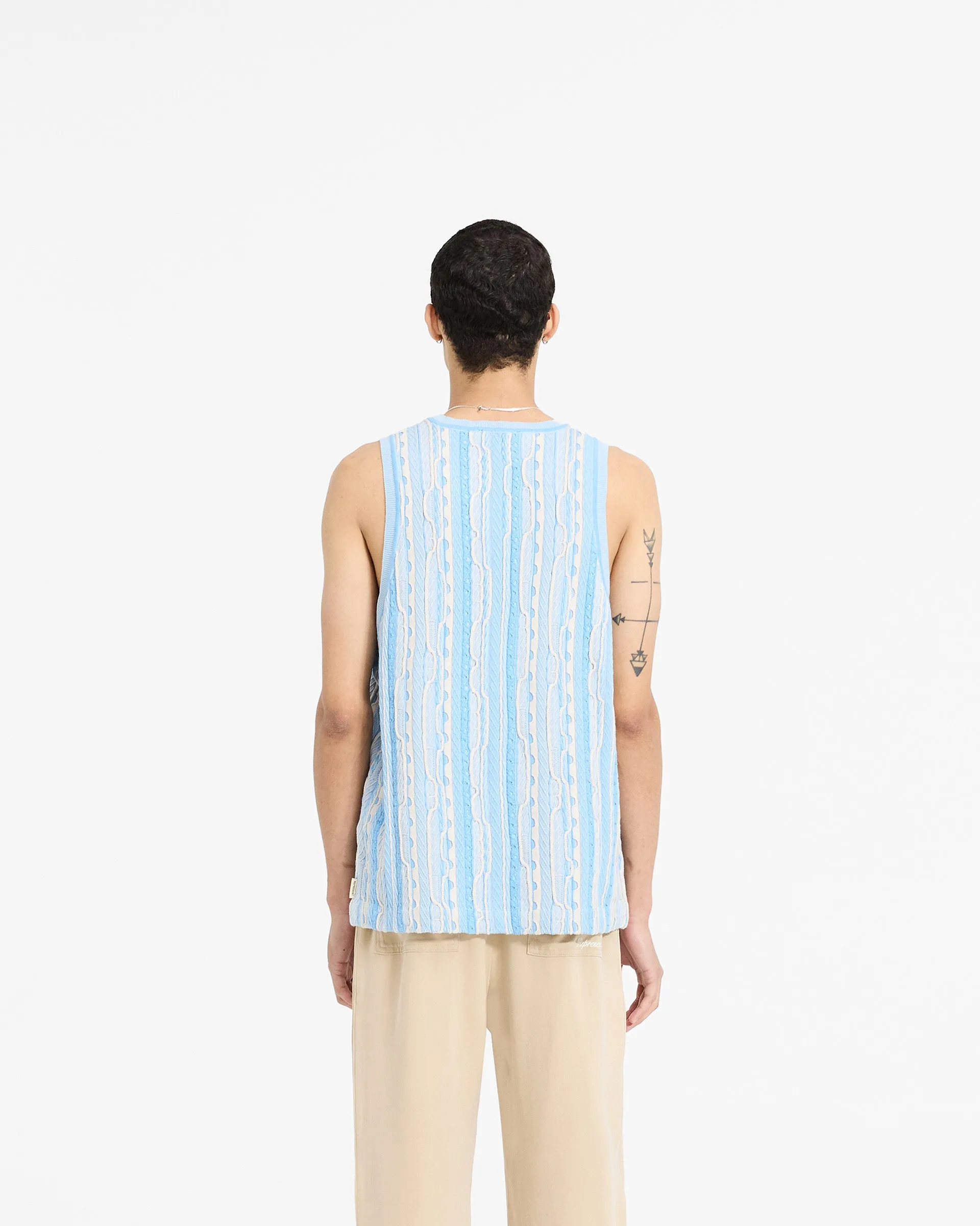 Mixed Knit Vest - Royal Blue CompactKnit