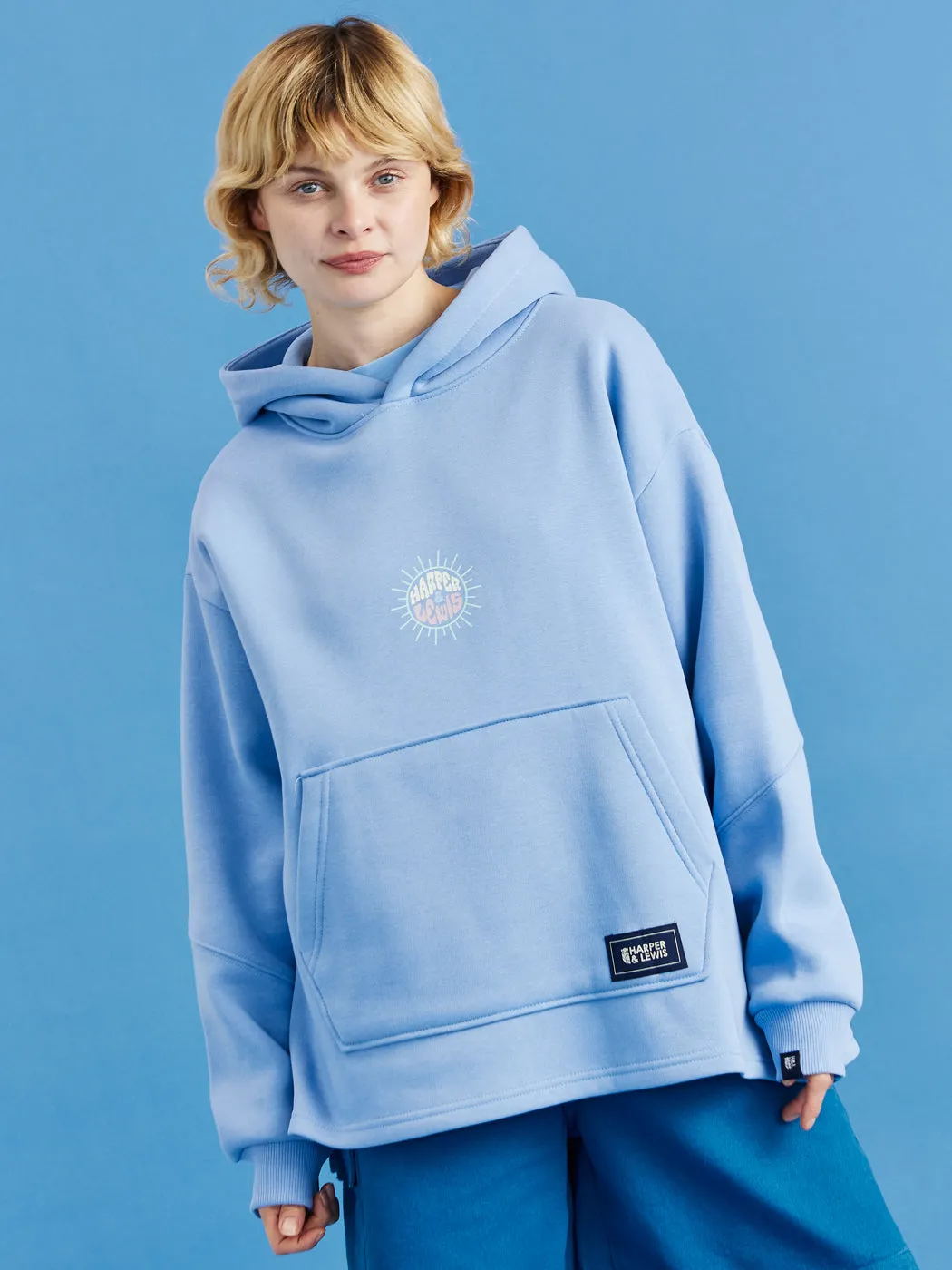 market demand product beach style charm Cruz Oversized Hoodie Cornflower Blue