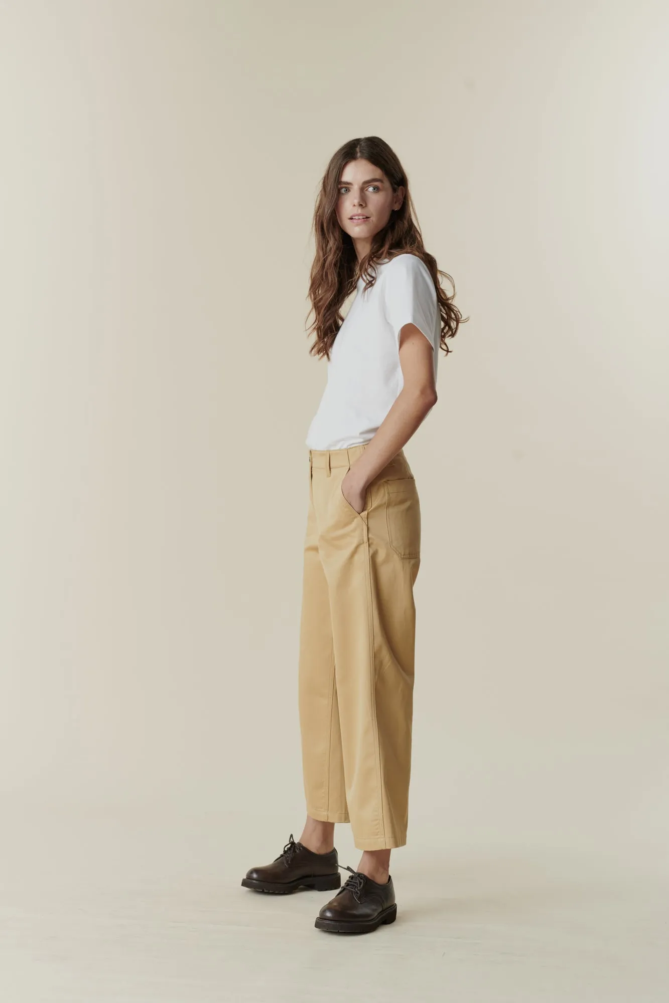 Layer Fit Performance Wear Women's Cropped Work Trousers - Beige