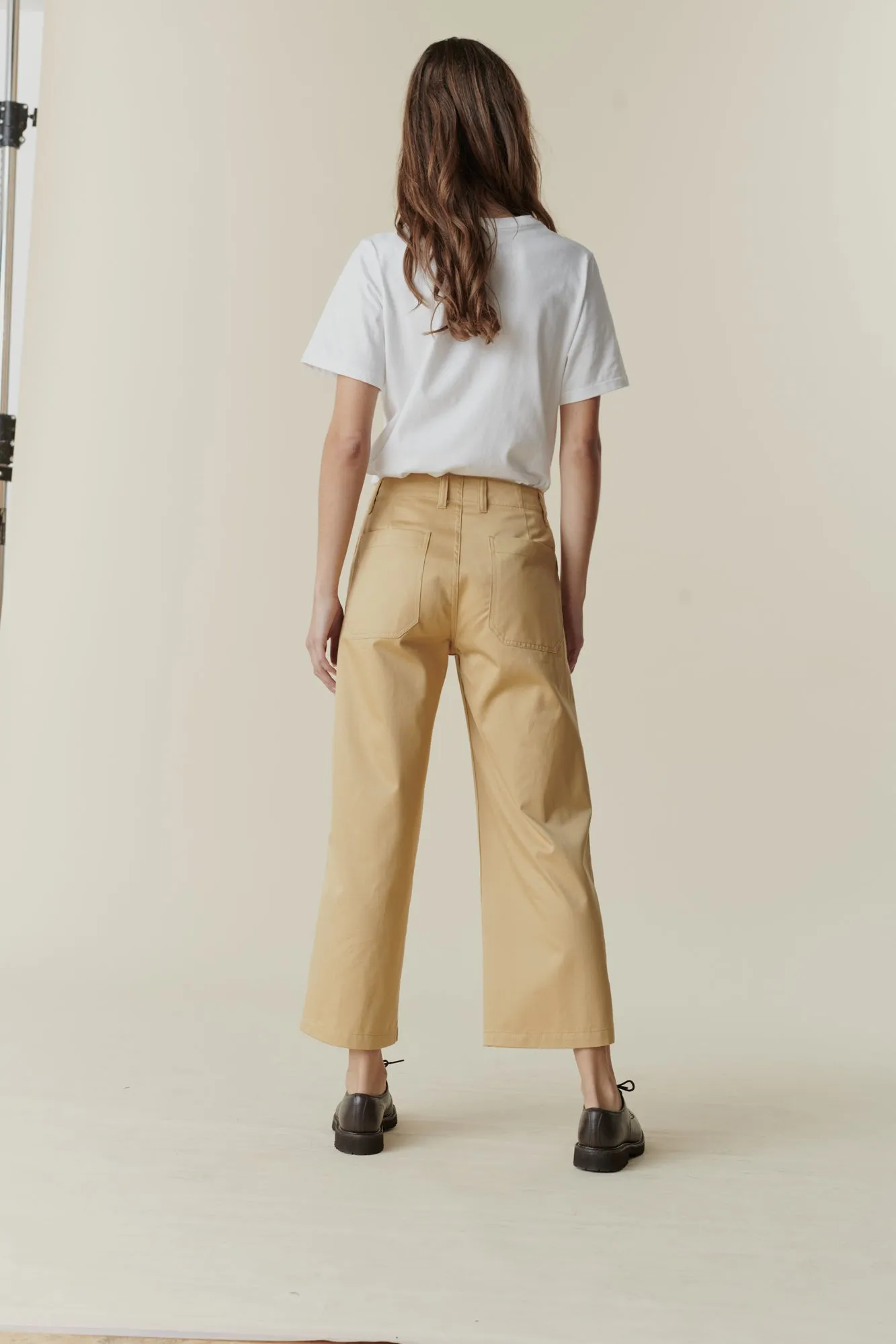 NonSlipGrip Padded hips Women's Cropped Work Trousers - Beige