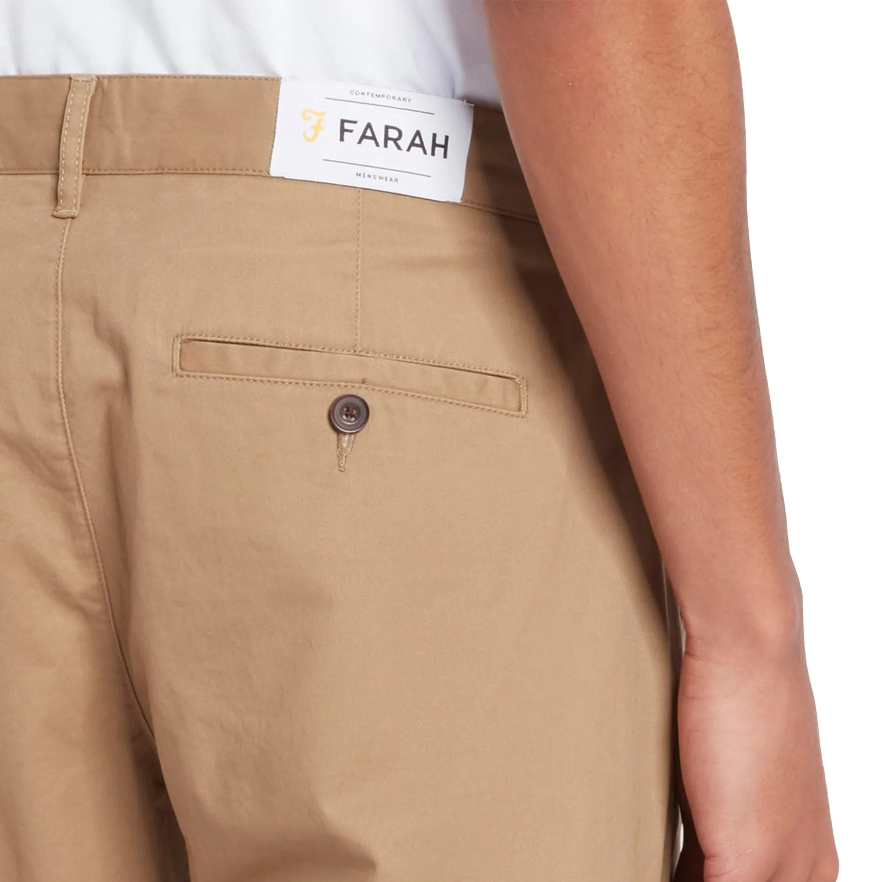 Basic Style Fit Freedom Farah Elm Regular Fit Twill Chinos - Beige
