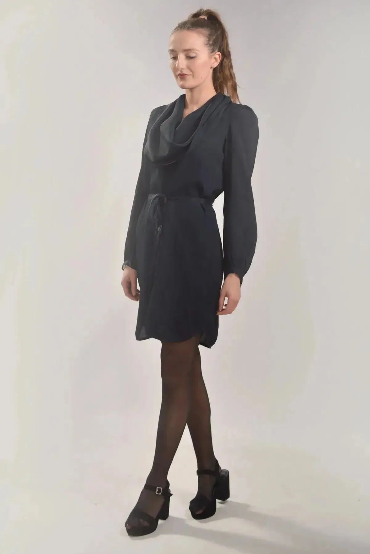 Urban Line Crepe Cowl Neck Dress