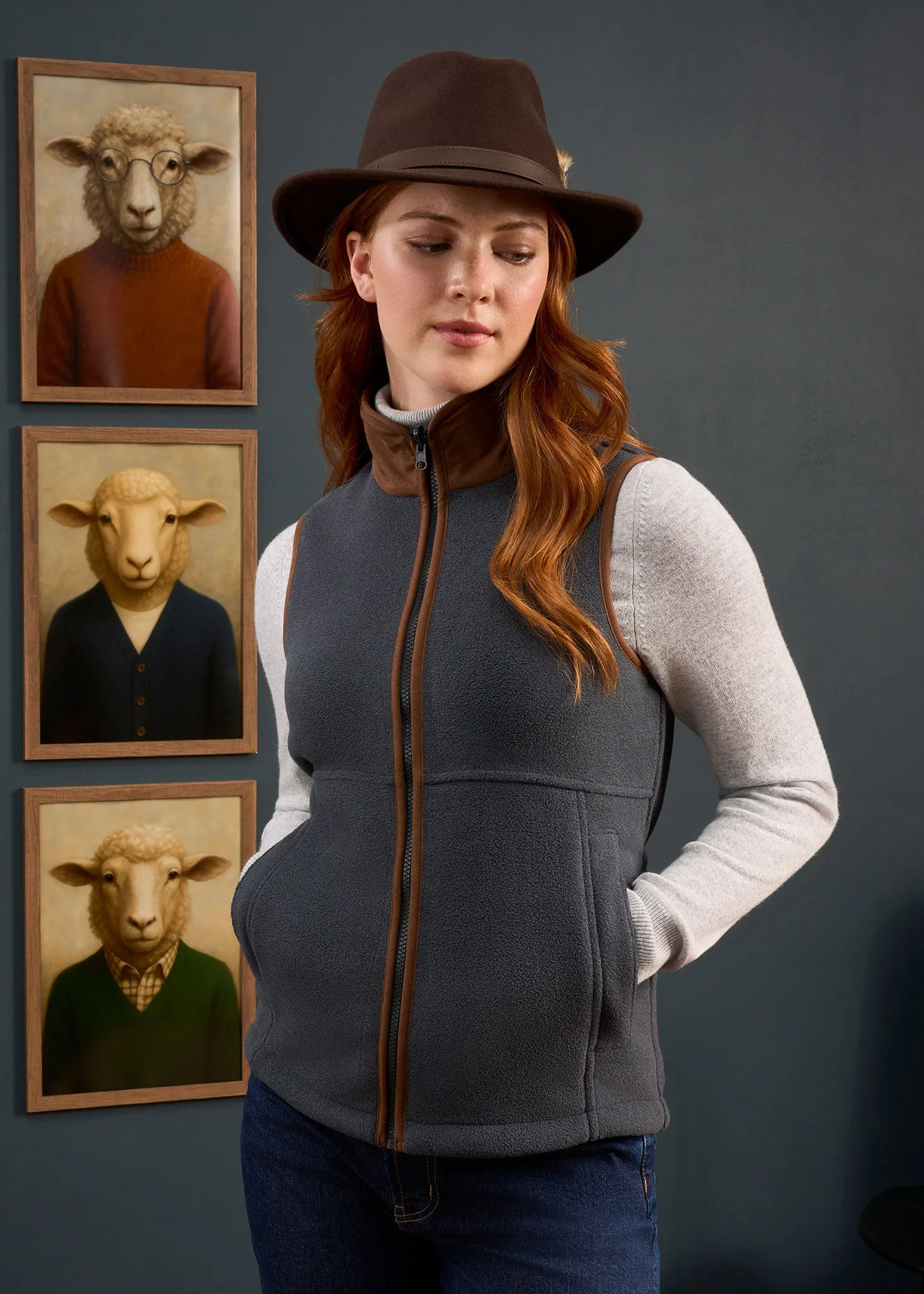 Aylsham Ladies Fleece Gilet In Gunmetal - Regular Fit Daily Comfort Wear