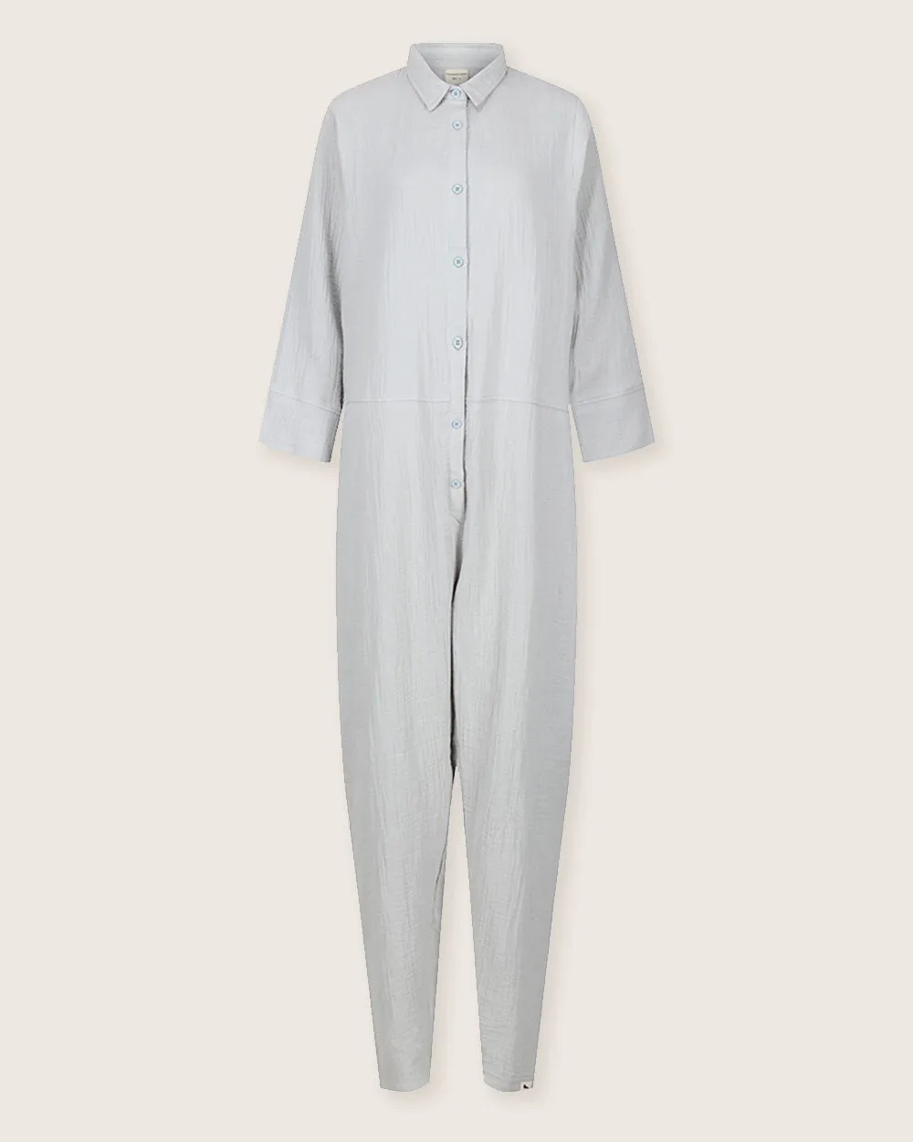 Shana Sky Blue Collared Jumpsuit Clean Fit