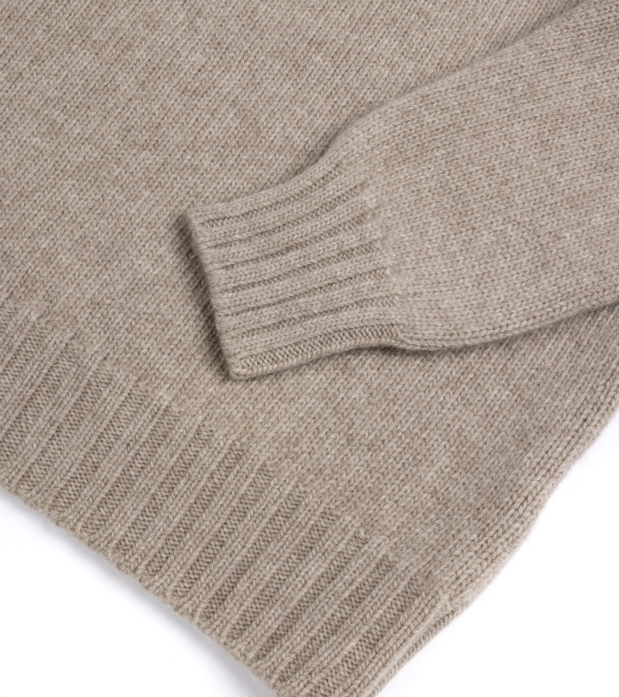 Urban Cool Timeless Wear Fedeli Oslo Wool Cashmere Roll Neck Sweater: Greige