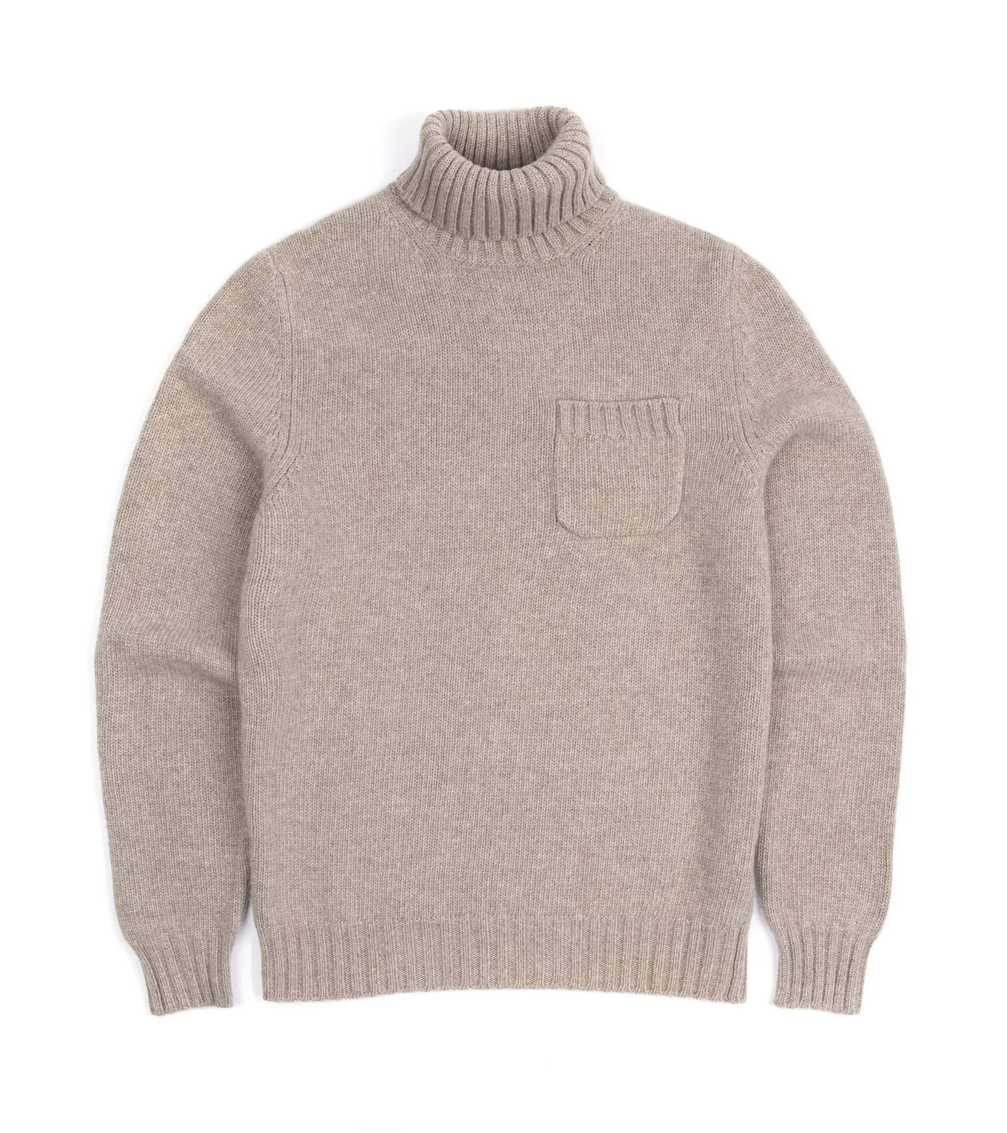 Transitional Fashion Fedeli Oslo Wool Cashmere Roll Neck Sweater: Greige