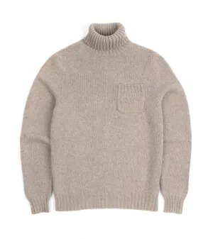 Transitional Fashion Fedeli Oslo Wool Cashmere Roll Neck Sweater: Greige