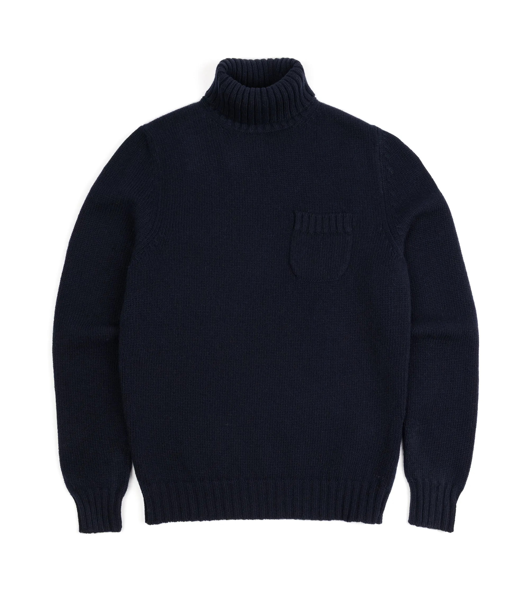 EcoDyeProcess Fedeli Oslo Wool Cashmere Roll Neck Sweater: Midnight Blue