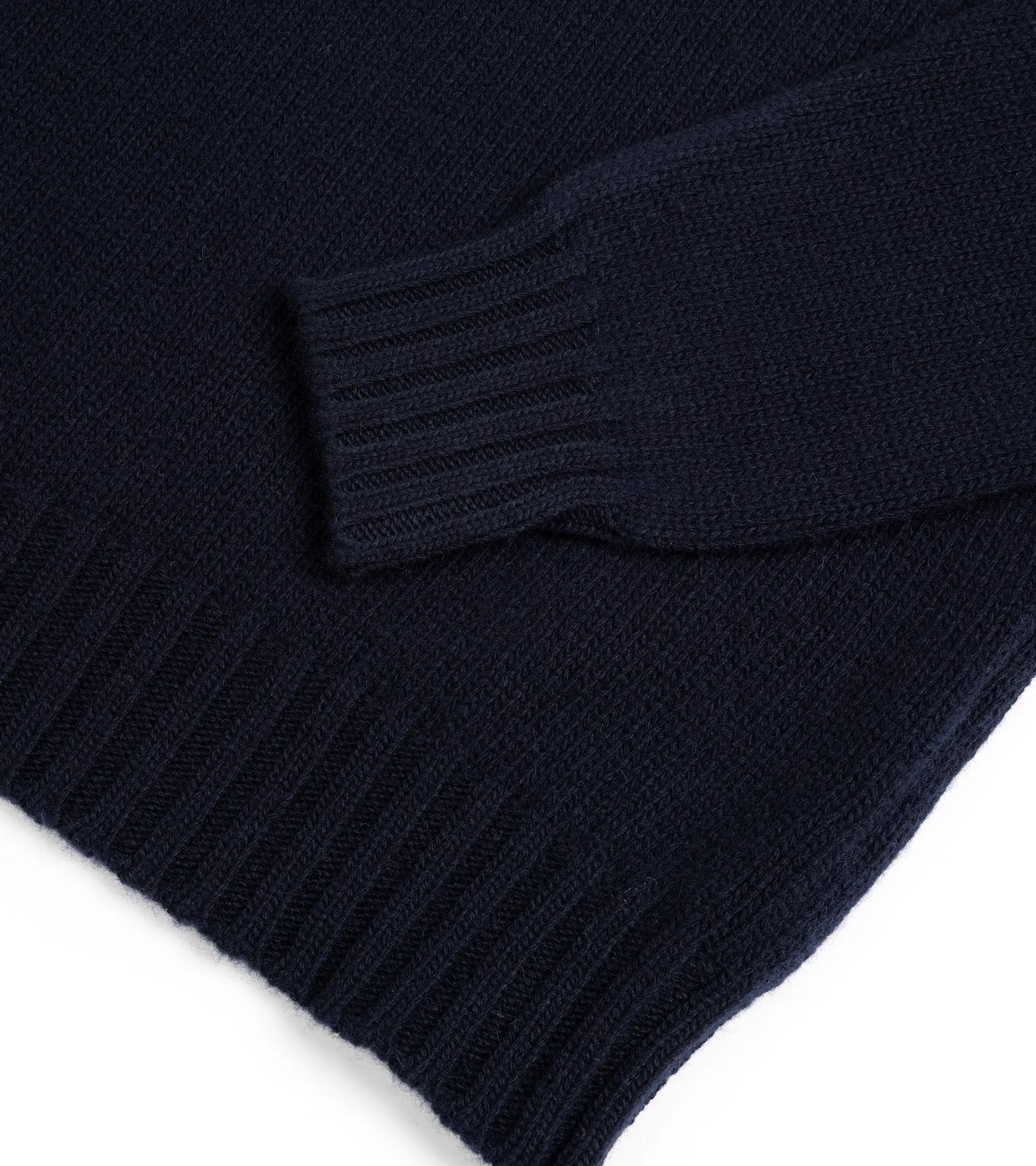 Fedeli Oslo Wool Cashmere Roll Neck Sweater: Midnight Blue Flexible Waistband Summer Wear