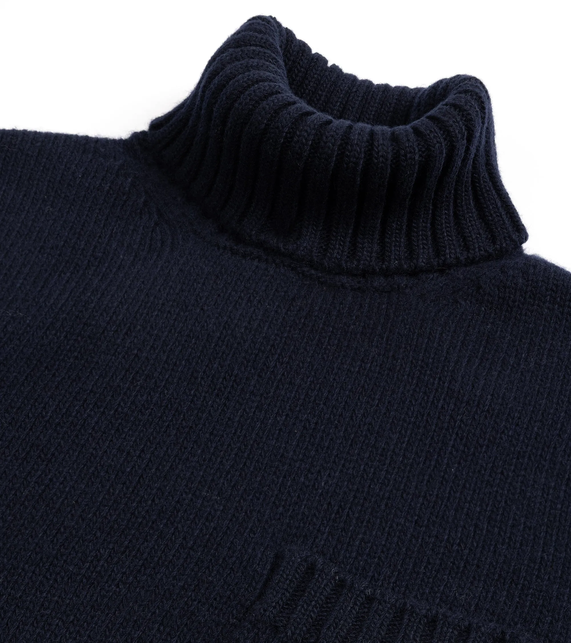 Fedeli Oslo Wool Cashmere Roll Neck Sweater: Midnight Blue FourWayStretch