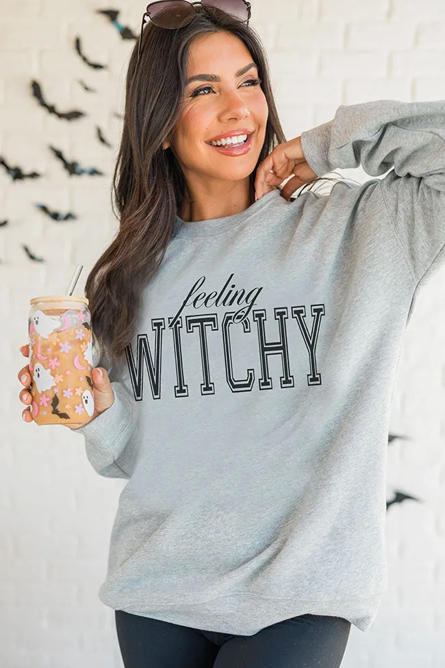 Feeling Witchy Light Grey Graphic Sweatshirt SALE Easy Look