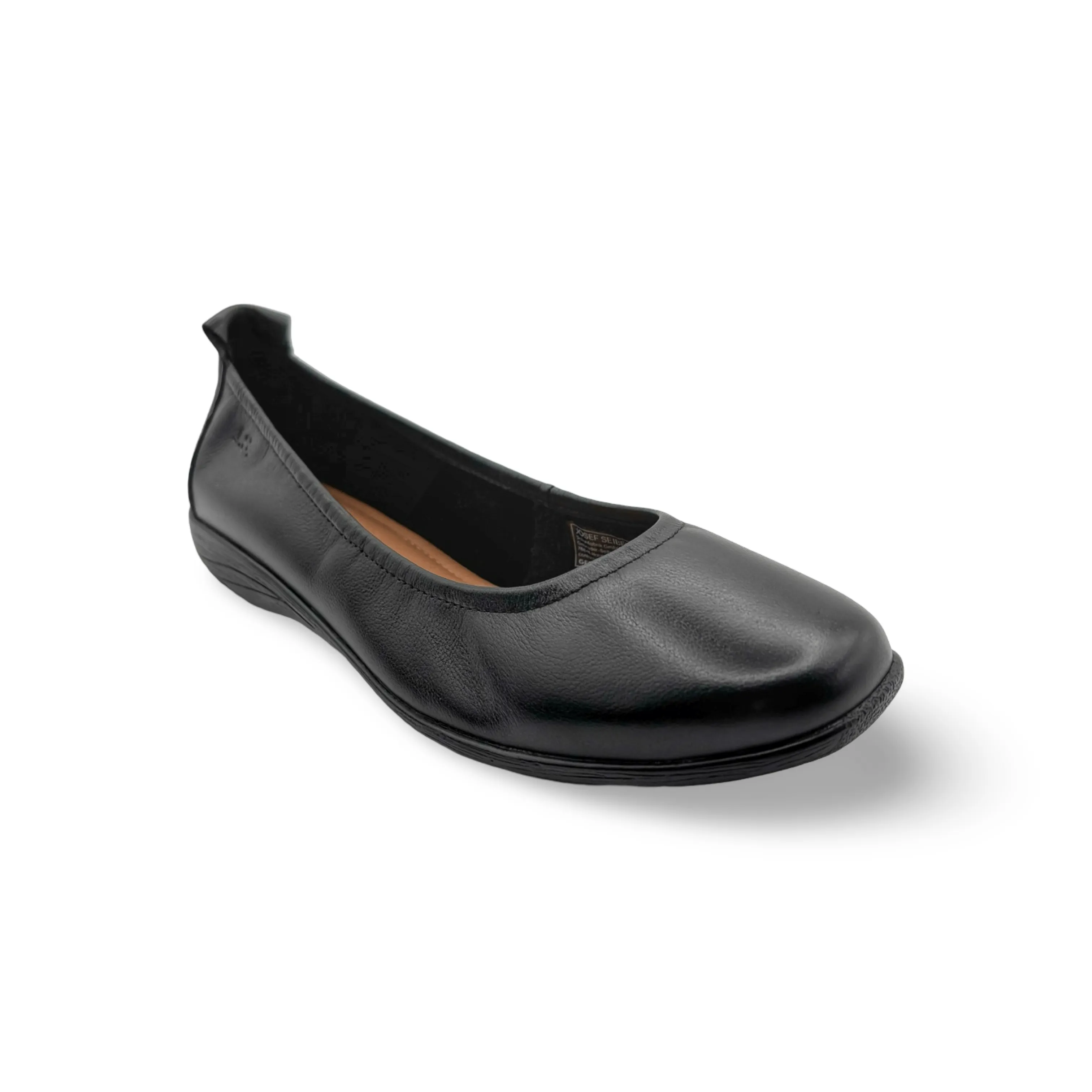 Fenja Black Leather Flat Hot Mood Reinforced Heel Stabilizer