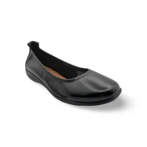 Fenja Black Leather Flat Hot Mood Reinforced Heel Stabilizer