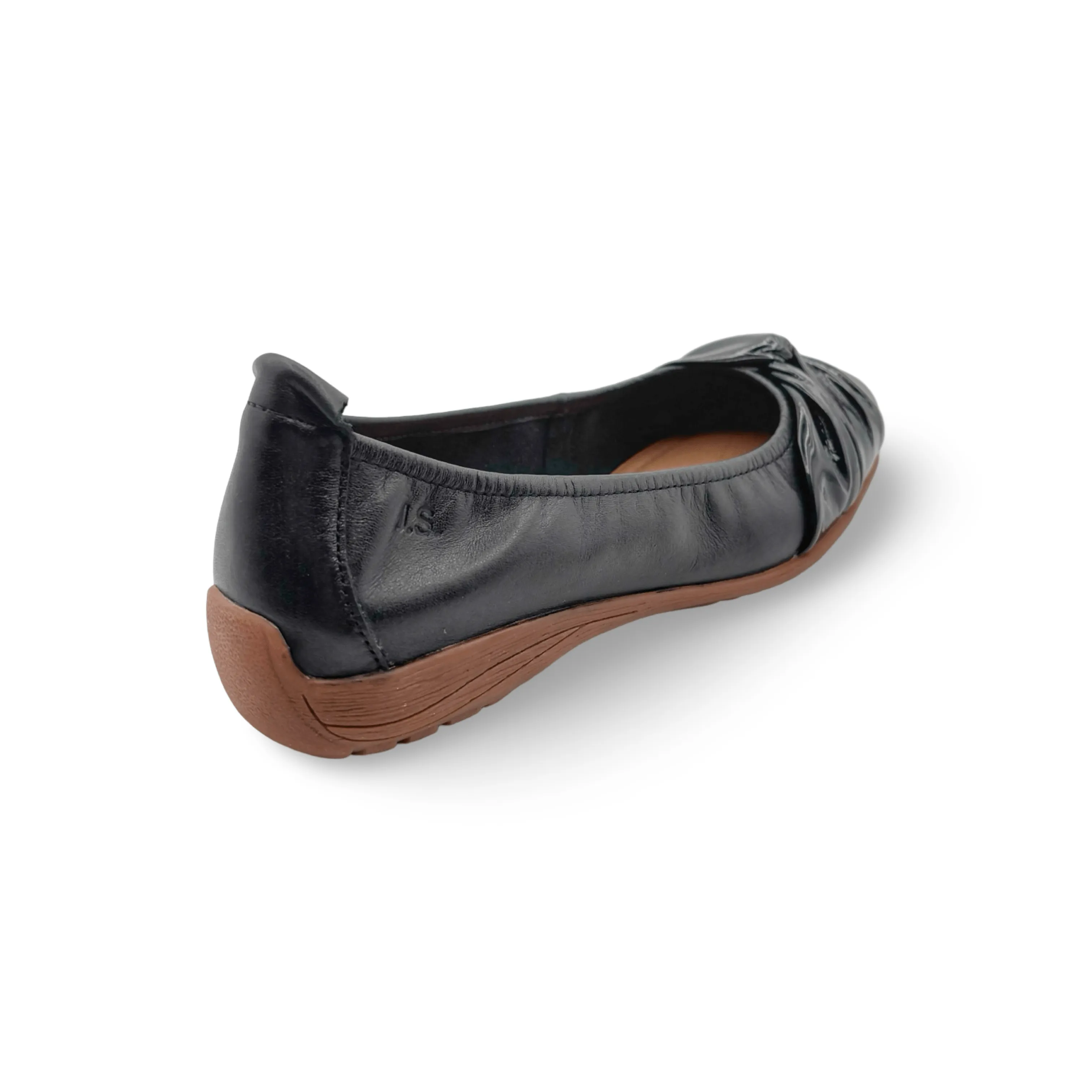 Supportive Core All Ages Island Vibe Fenja Black Leather/Patent Flat