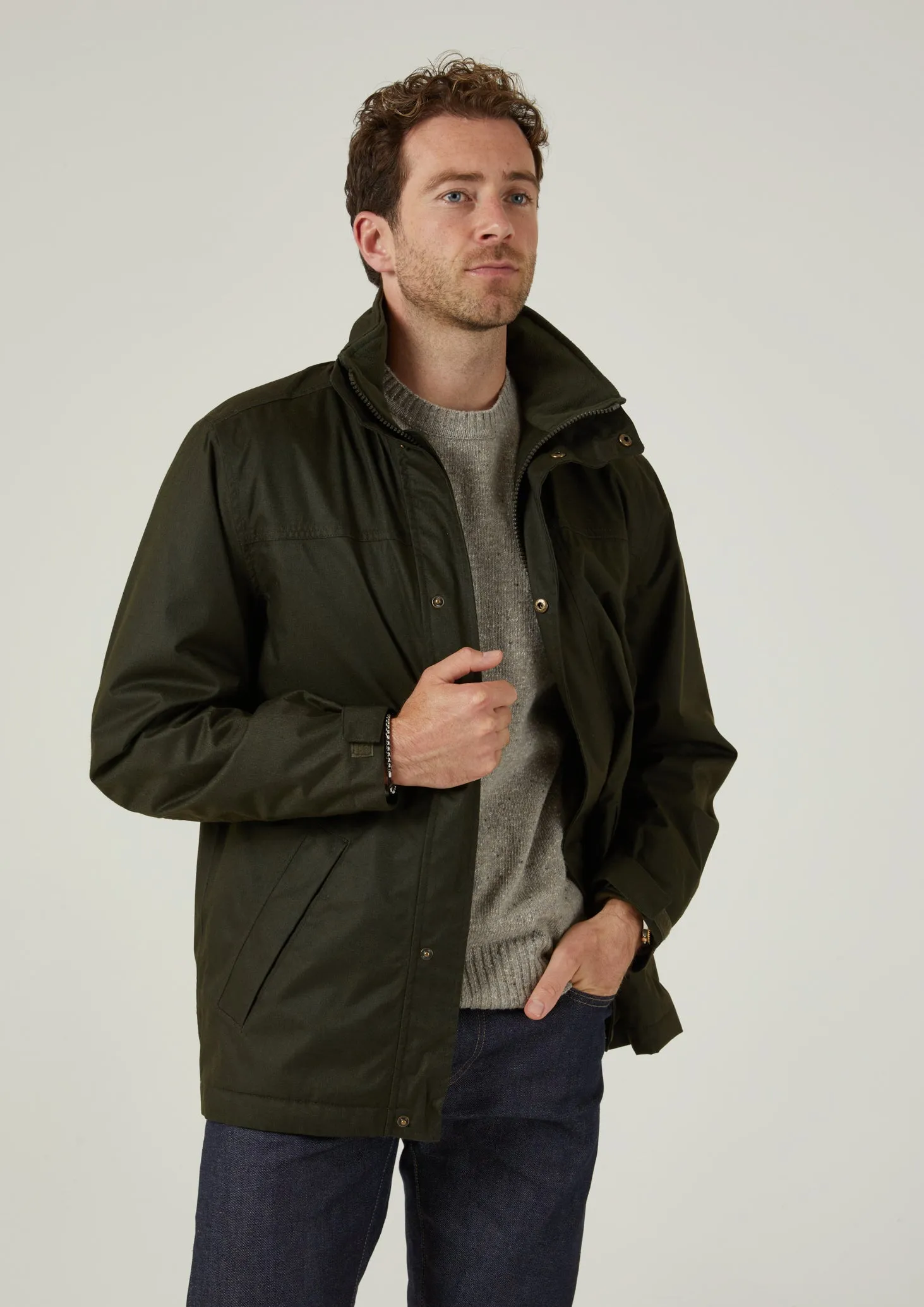 NoiseReduciting Fabric Fernley Men's Waterproof Weekend Coat In Woodland